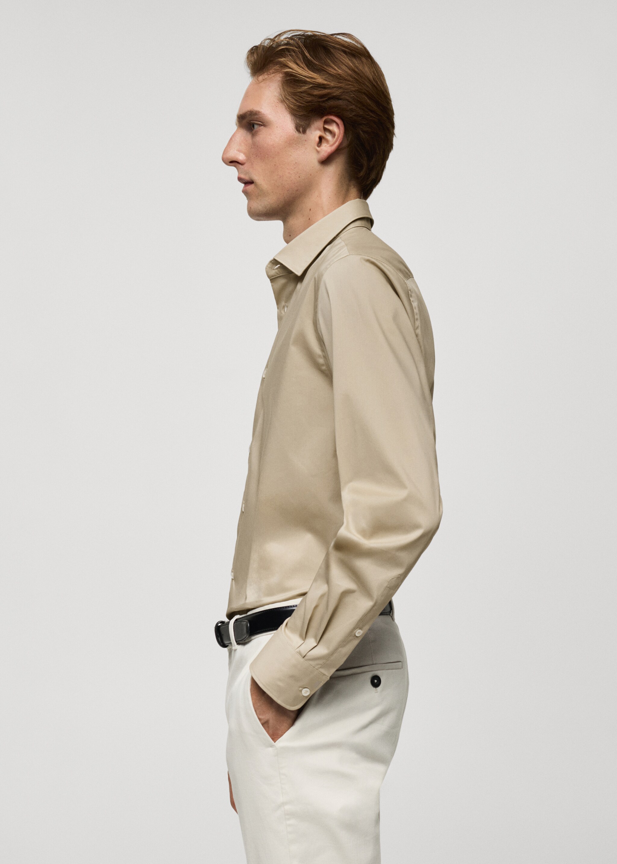 Camicia regular-fit cotone stretch - Dettaglio dell'articolo 2, Grigio chiaro/pastello. Ref: 77064436-00.
