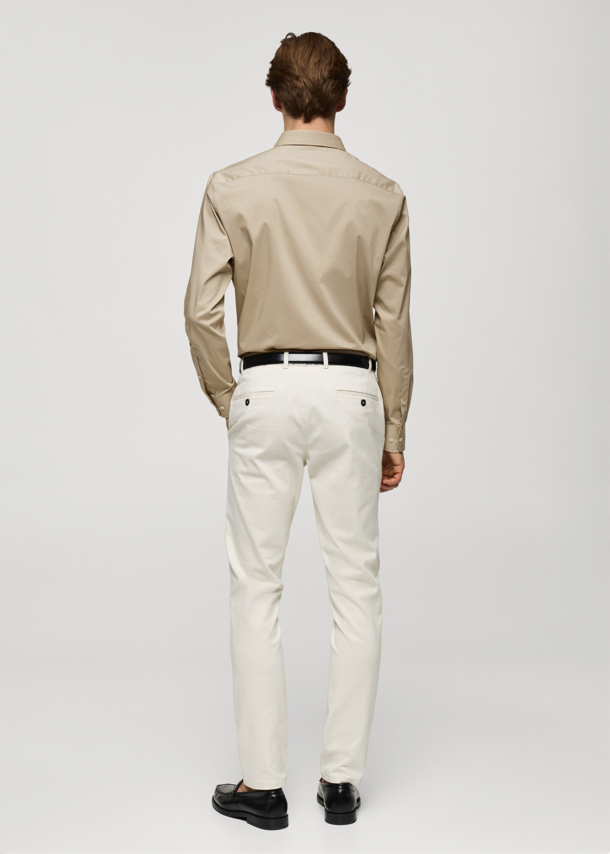 Camicia regular-fit cotone stretch - Retro dell'articolo, Grigio chiaro/pastello. Ref: 77064436-00.