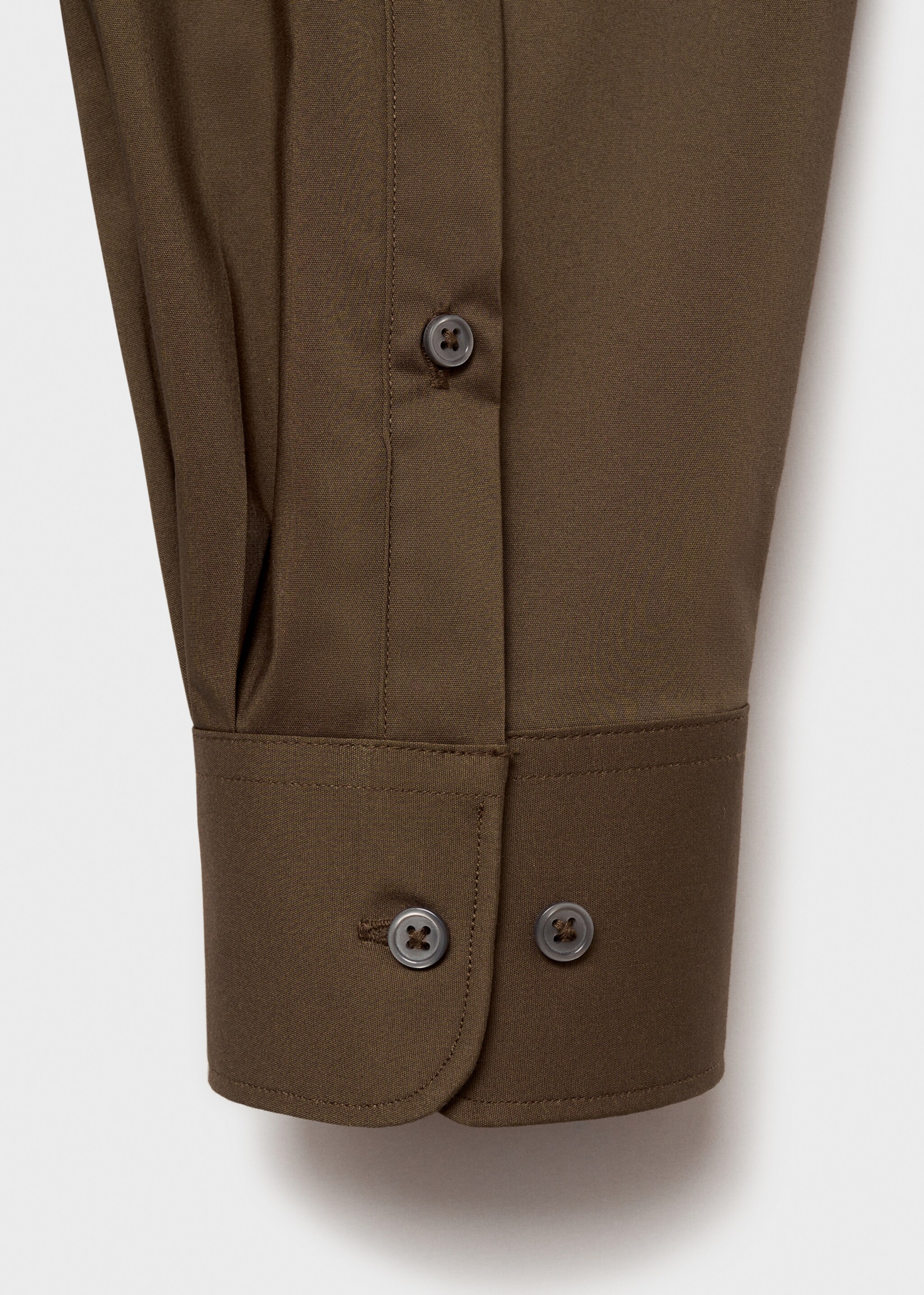 Camisa regular fit cotó stretch - Detall de l'article 0, Marró. Ref: 77064436-00.