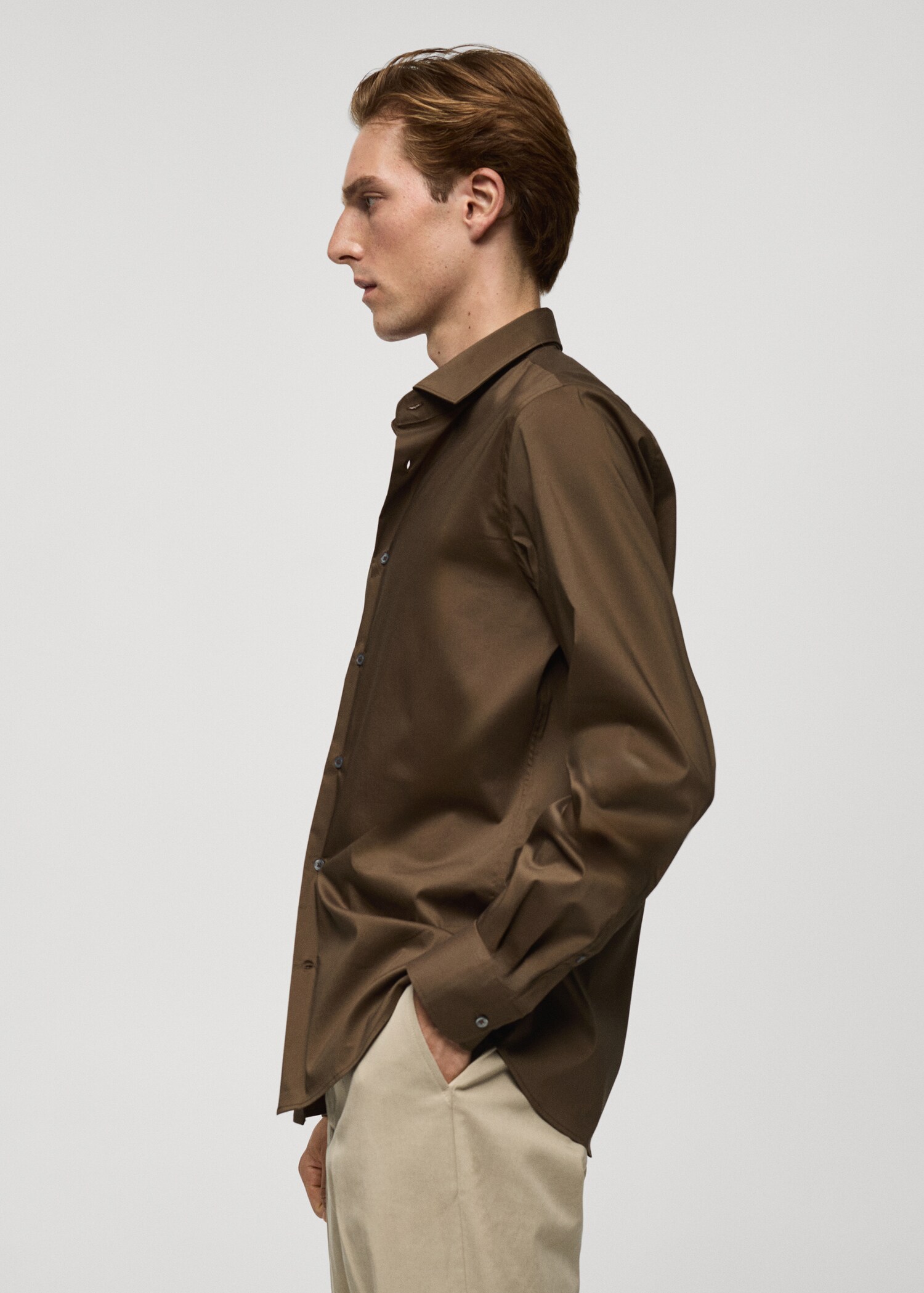 Camisa regular fit cotó stretch - Detall de l'article 2
