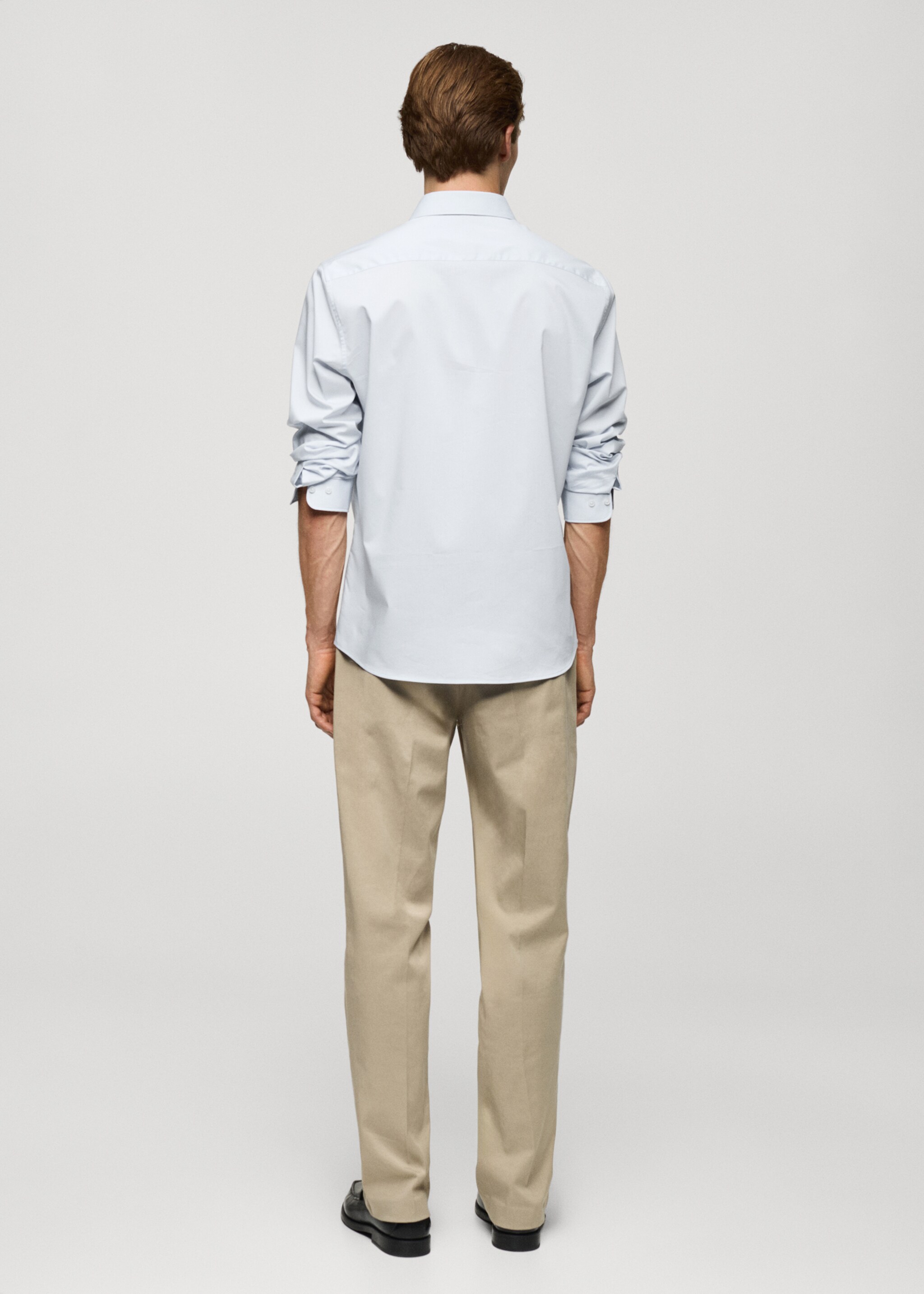Camicia regular-fit cotone stretch - Retro dell'articolo, Celeste. Ref: 77064436-00.