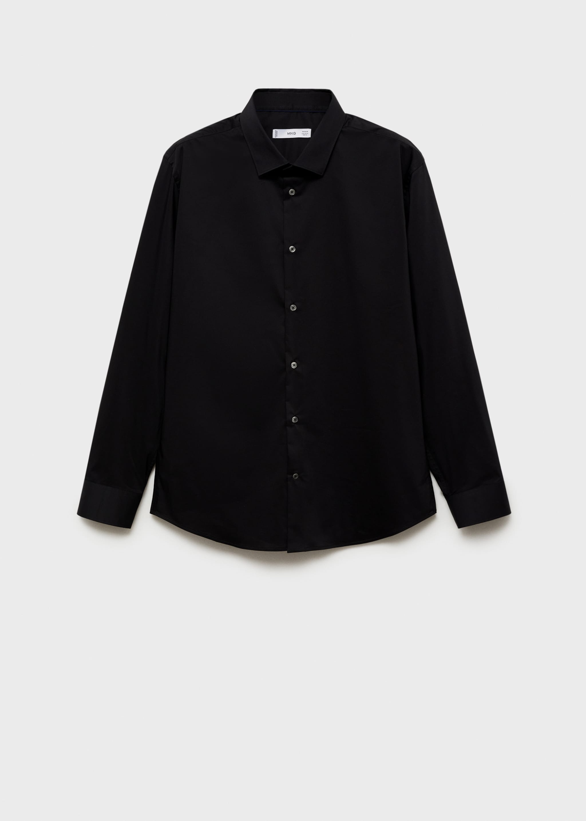 Camisa regular fit cotó stretch - Article sense model, Negre. Ref: 77064436-00.