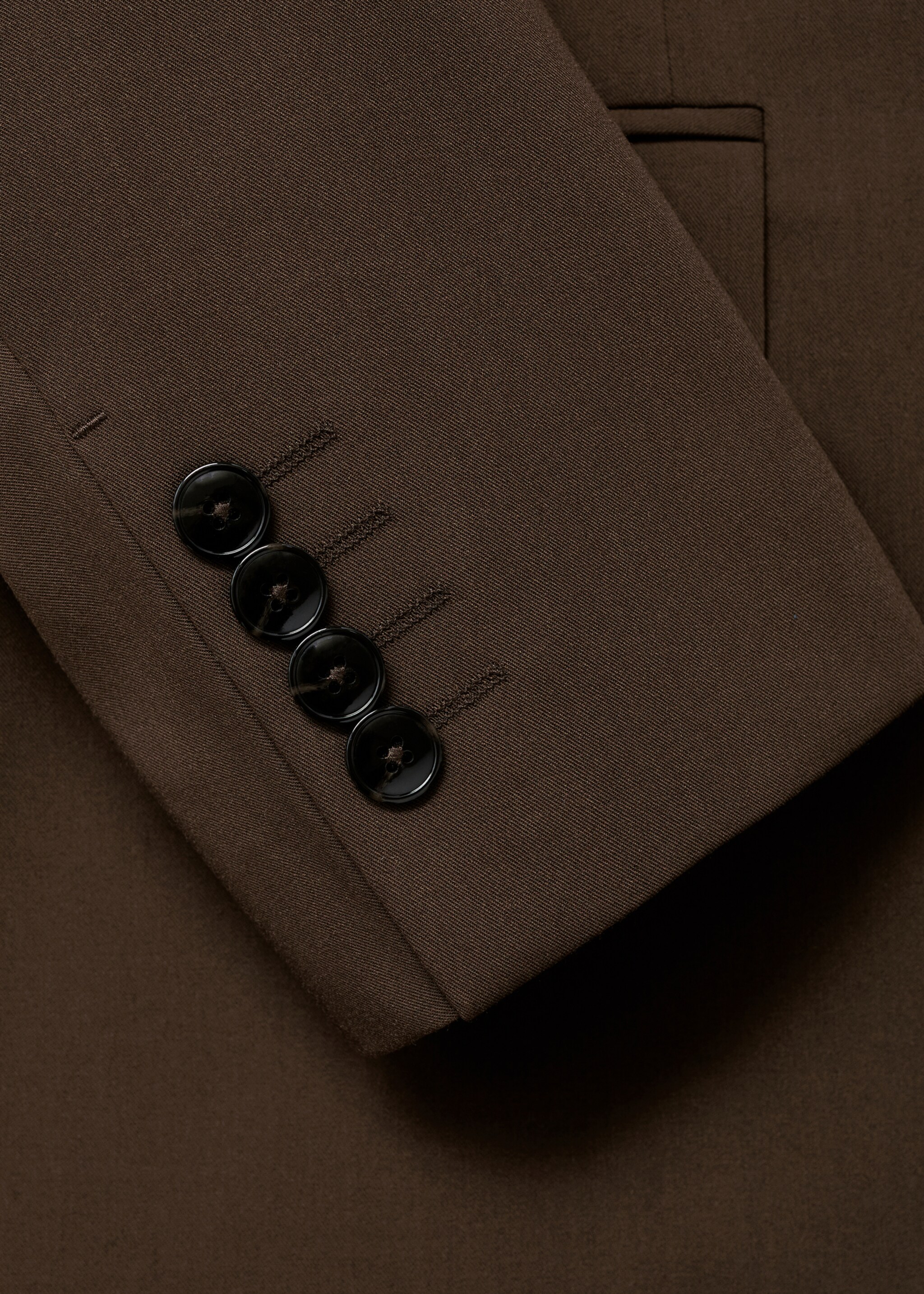 Super slim-fit suit jacket in stretch fabric - Details of the article 0, Tobacco Brown. Ref: 77064439-00.