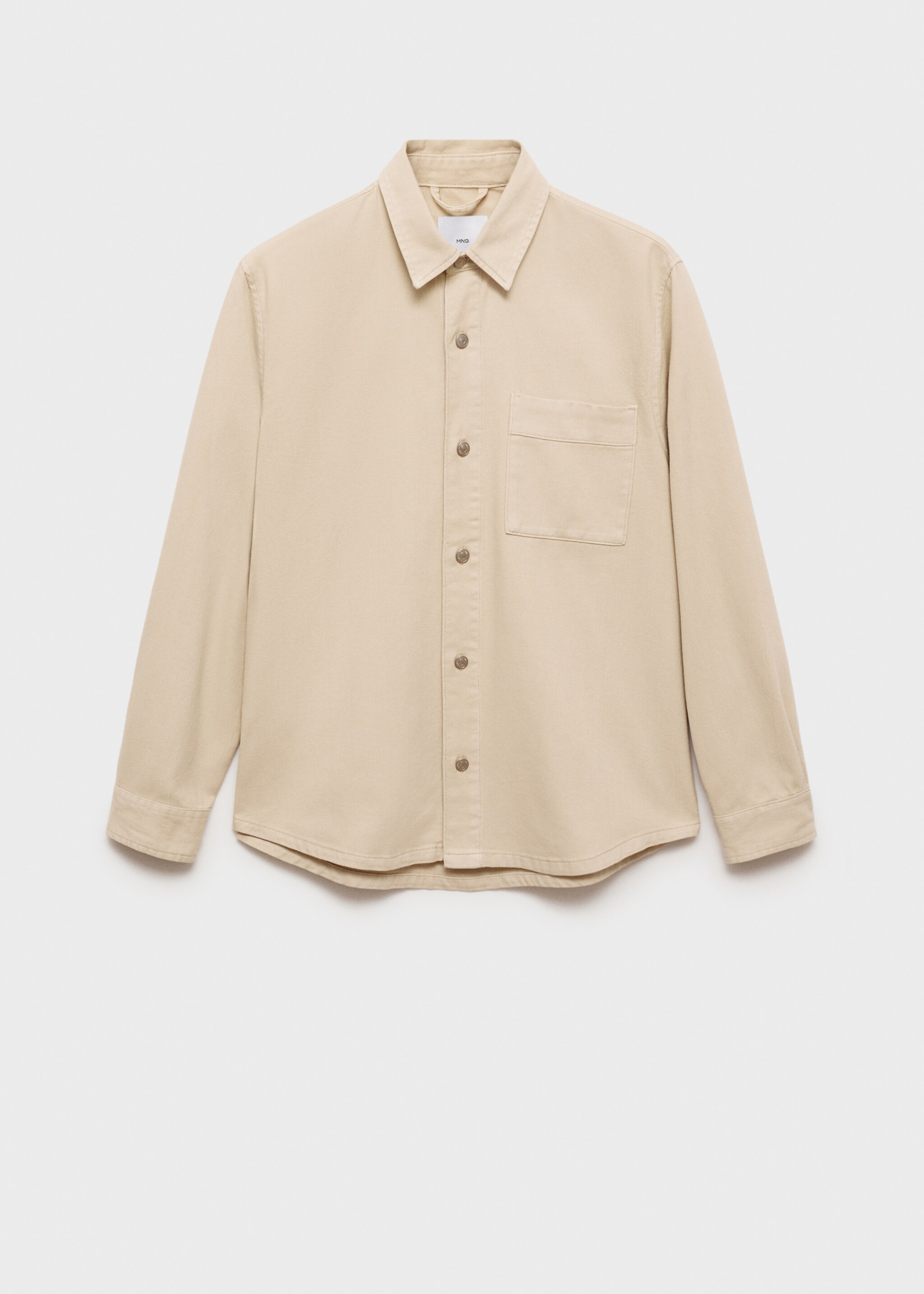 Pocket denim overshirt - Article without model, Beige. Ref: 77064440-00.