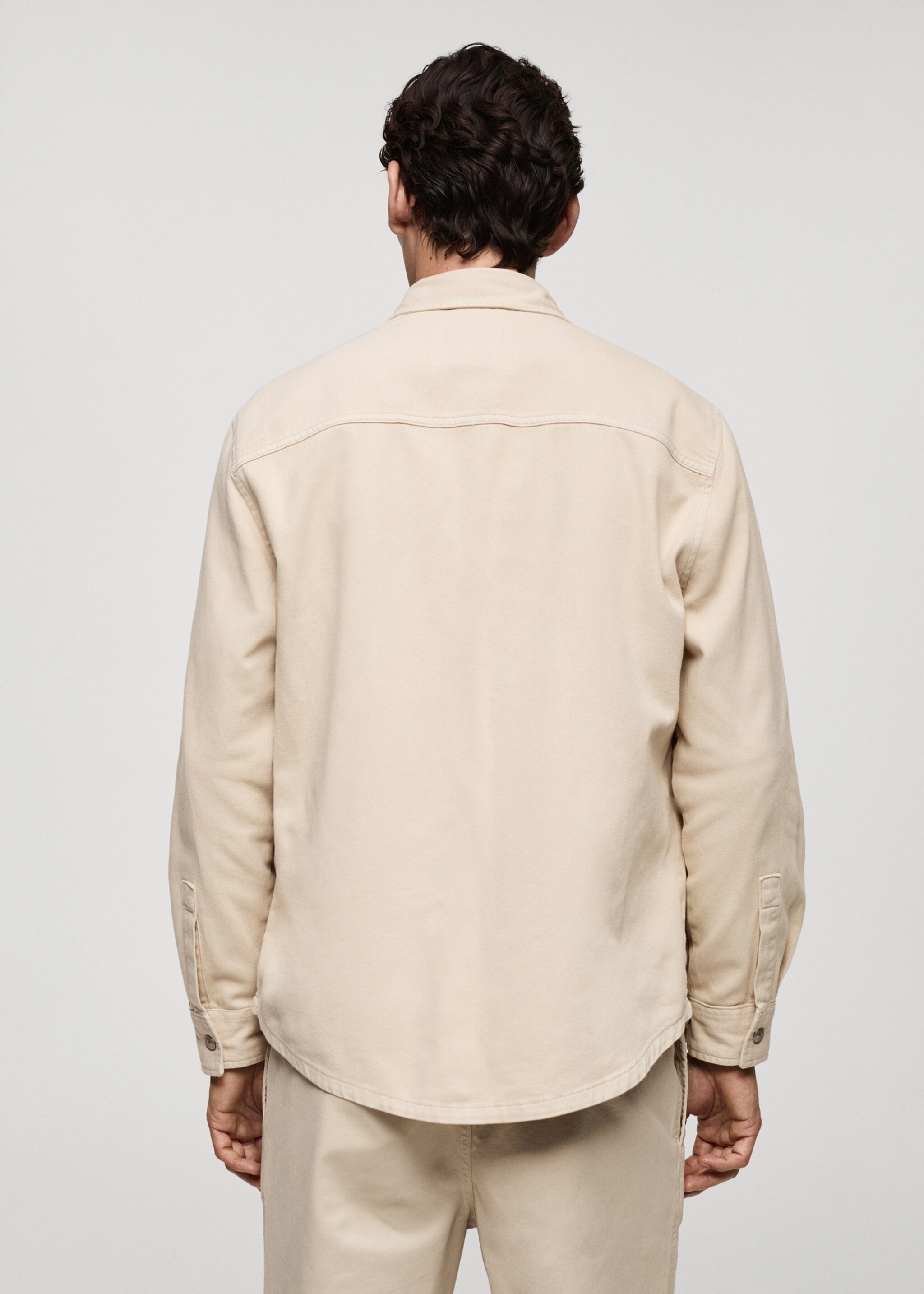 Pocket denim overshirt - Reverse of the article, Beige. Ref: 77064440-00.