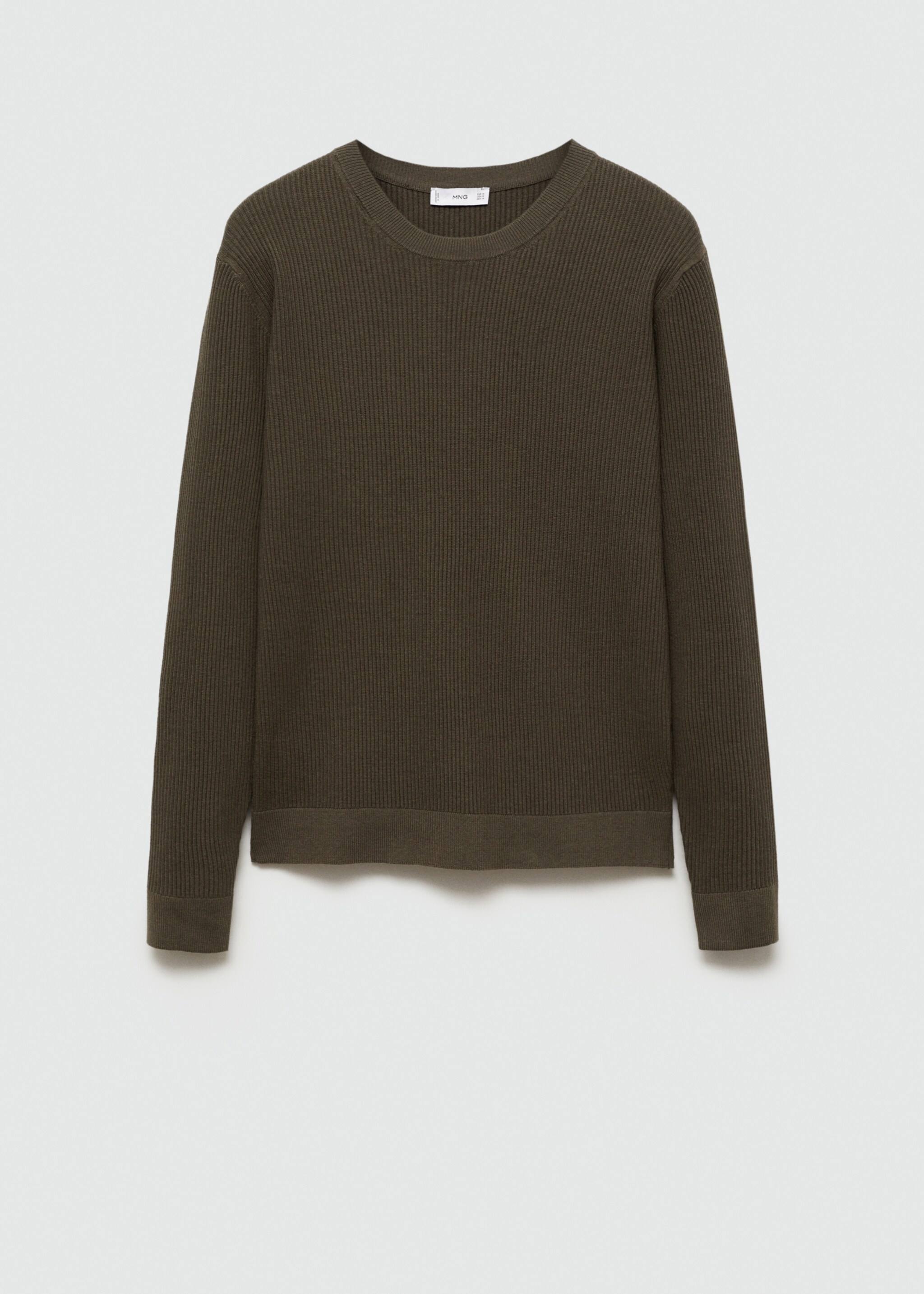 Pullover maglia cotone coste - Articolo senza modello, Kaki. Ref: 77064443-00.