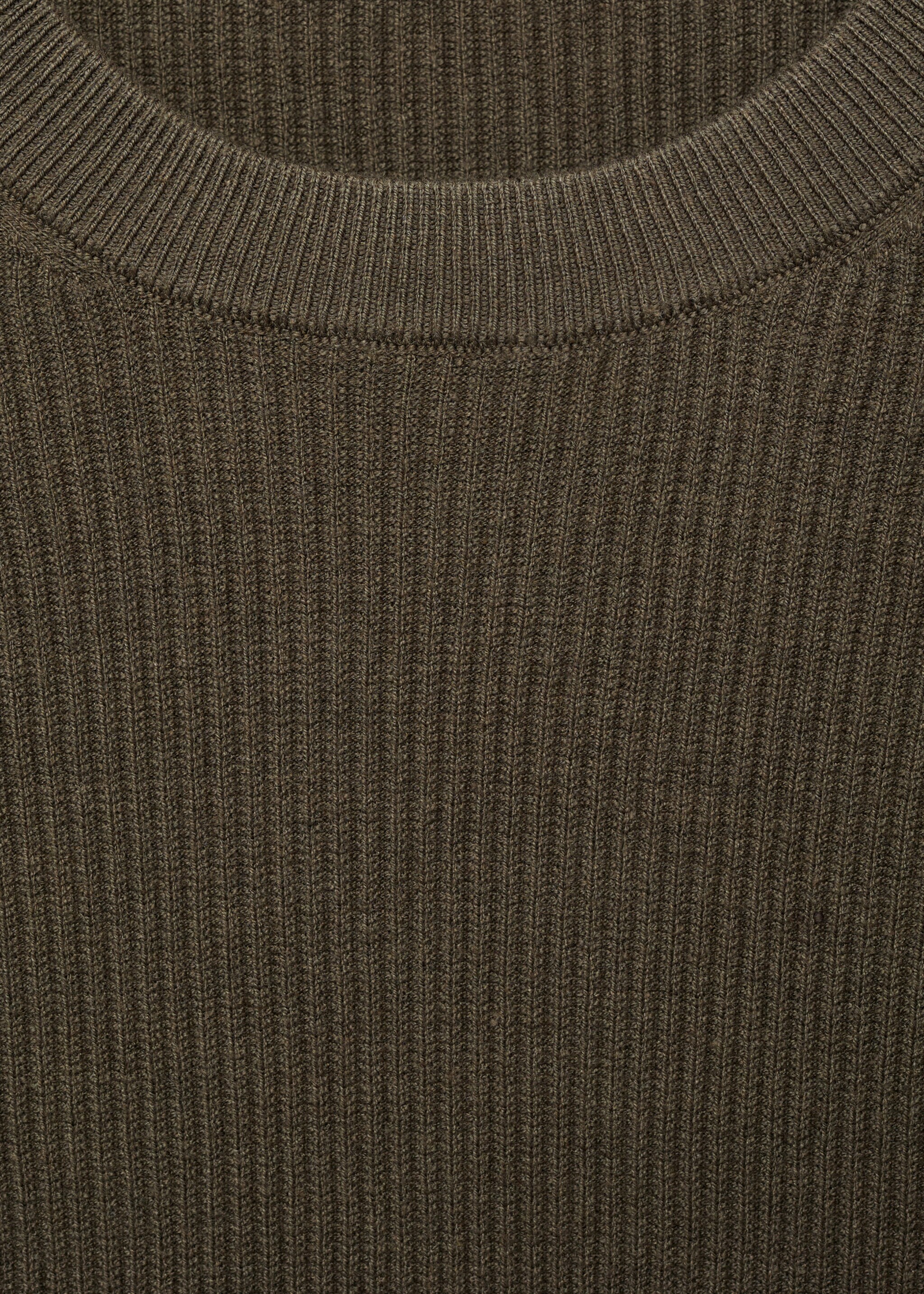 Pullover maglia cotone coste - Dettaglio dell'articolo 8, Kaki. Ref: 77064443-00.
