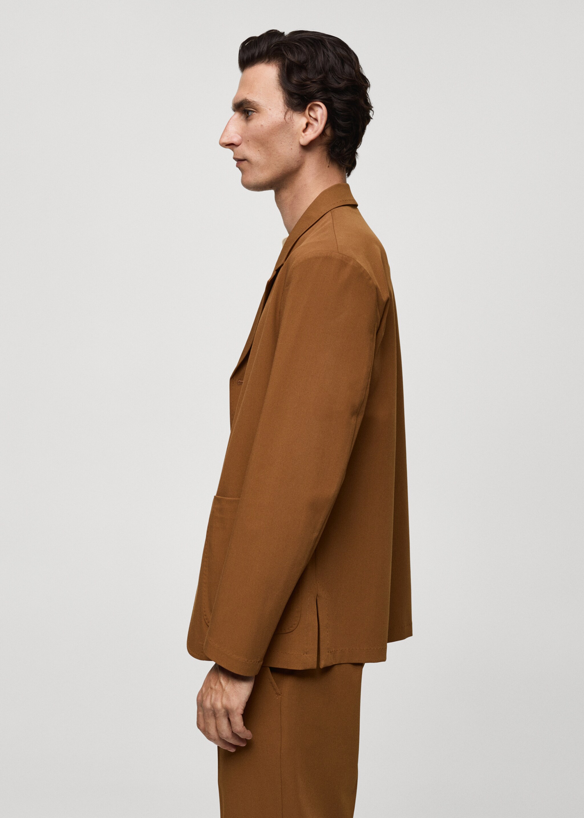 Americana vestit slim fit butxaques - Detall de l'article 2, Taronja torrat. Ref: 77064444-00.