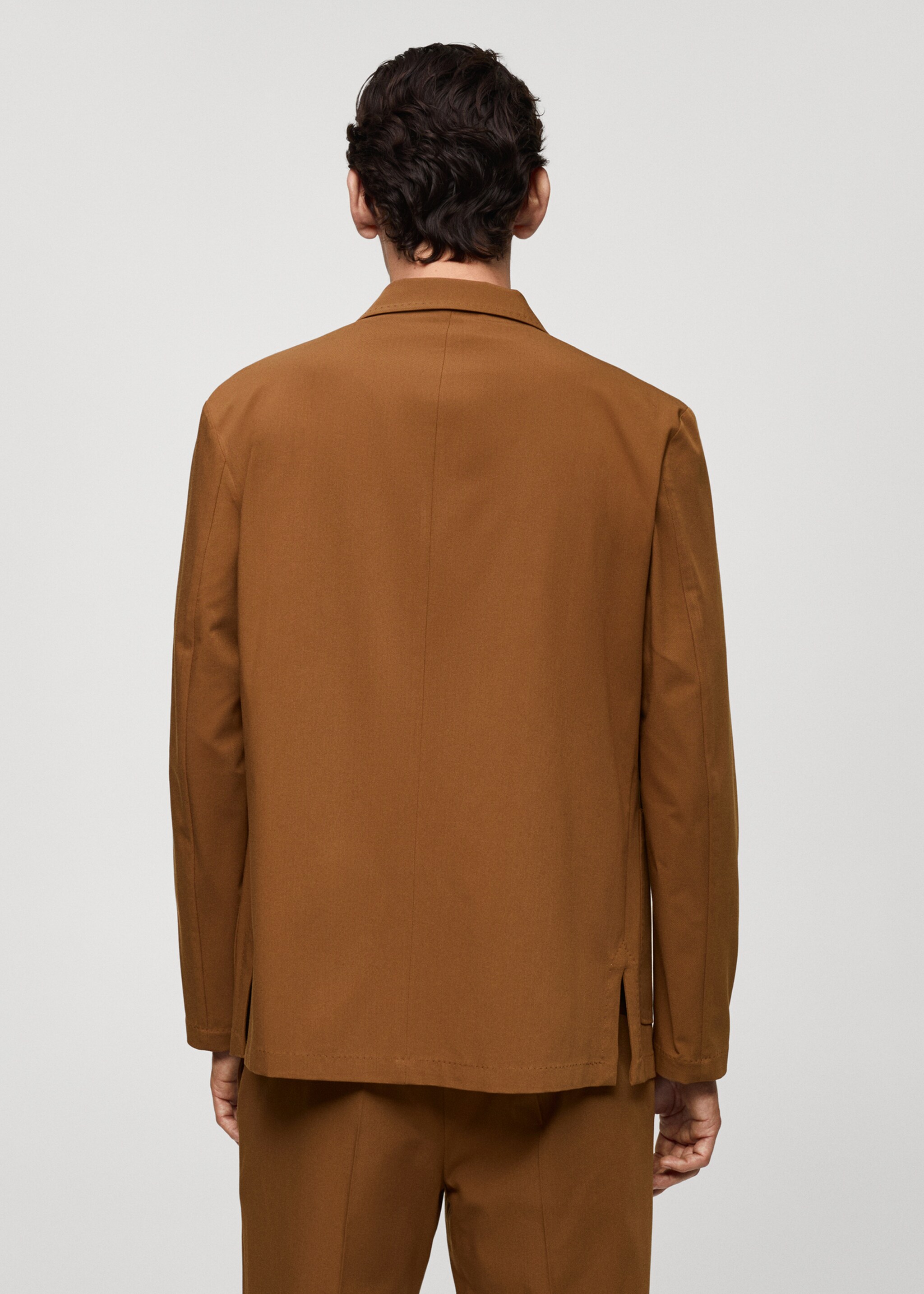 Americana vestit slim fit butxaques - Revers de l'article, Taronja torrat. Ref: 77064444-00.