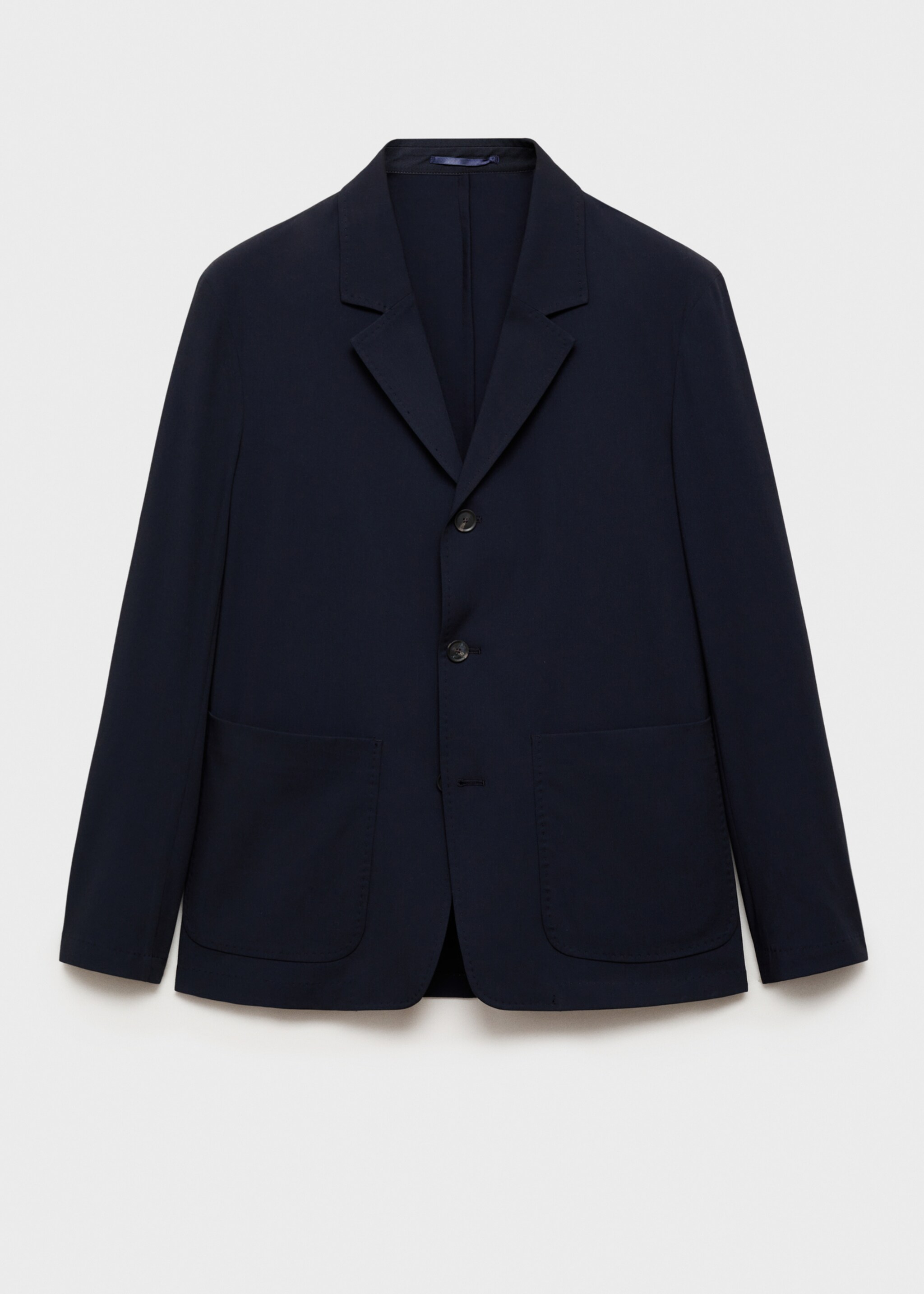 Americana vestit slim fit butxaques - Article sense model, Blau marí fosc. Ref: 77064444-00.