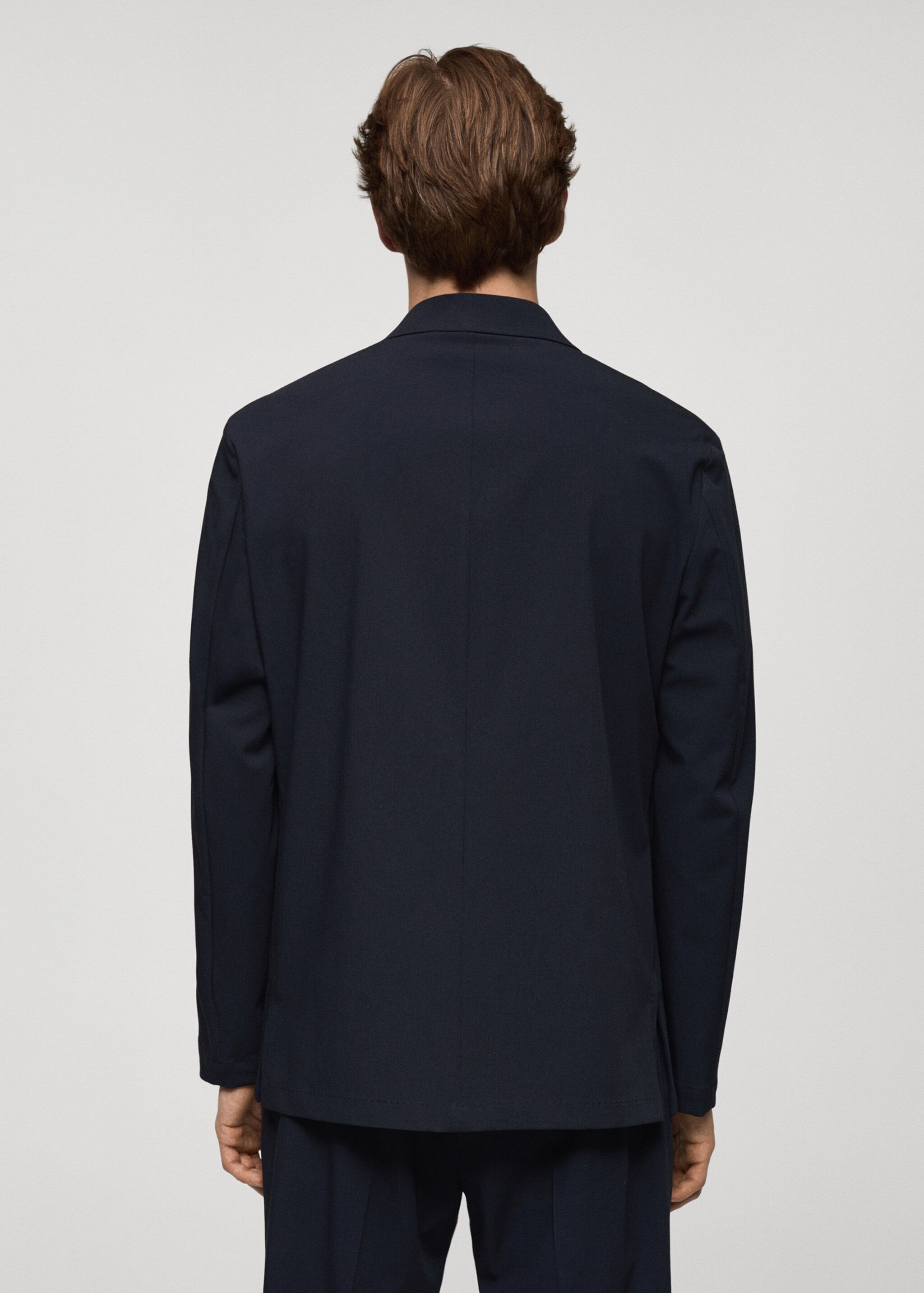 Americana vestit slim fit butxaques - Revers de l'article, Blau marí fosc. Ref: 77064444-00.