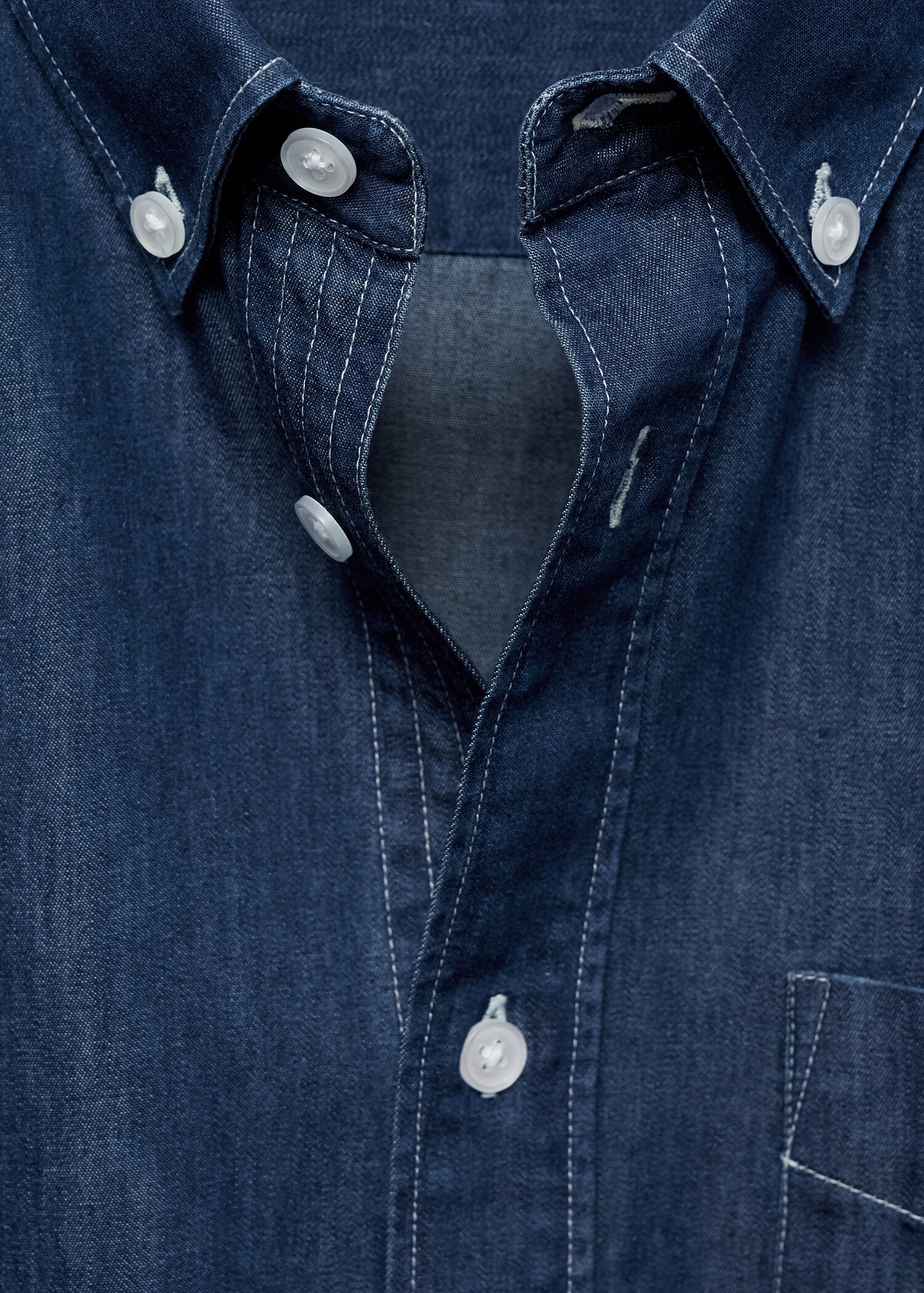 Regular-Fit-Hemd aus Baumwoll-Chambray - Detail des Artikels 8