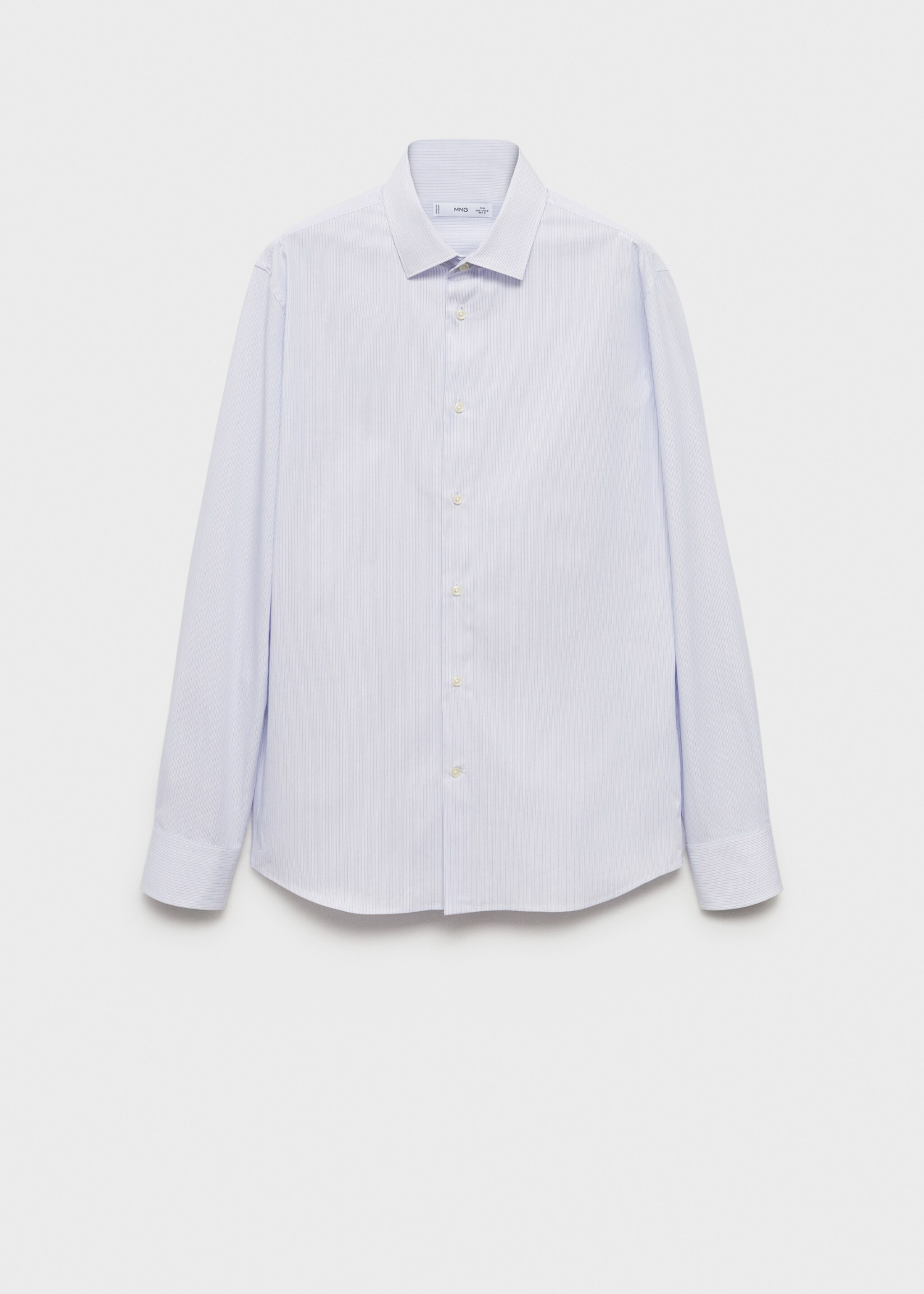 Slim fit fine-striped cotton shirt - Article without model, White. Ref: 77064448-00.