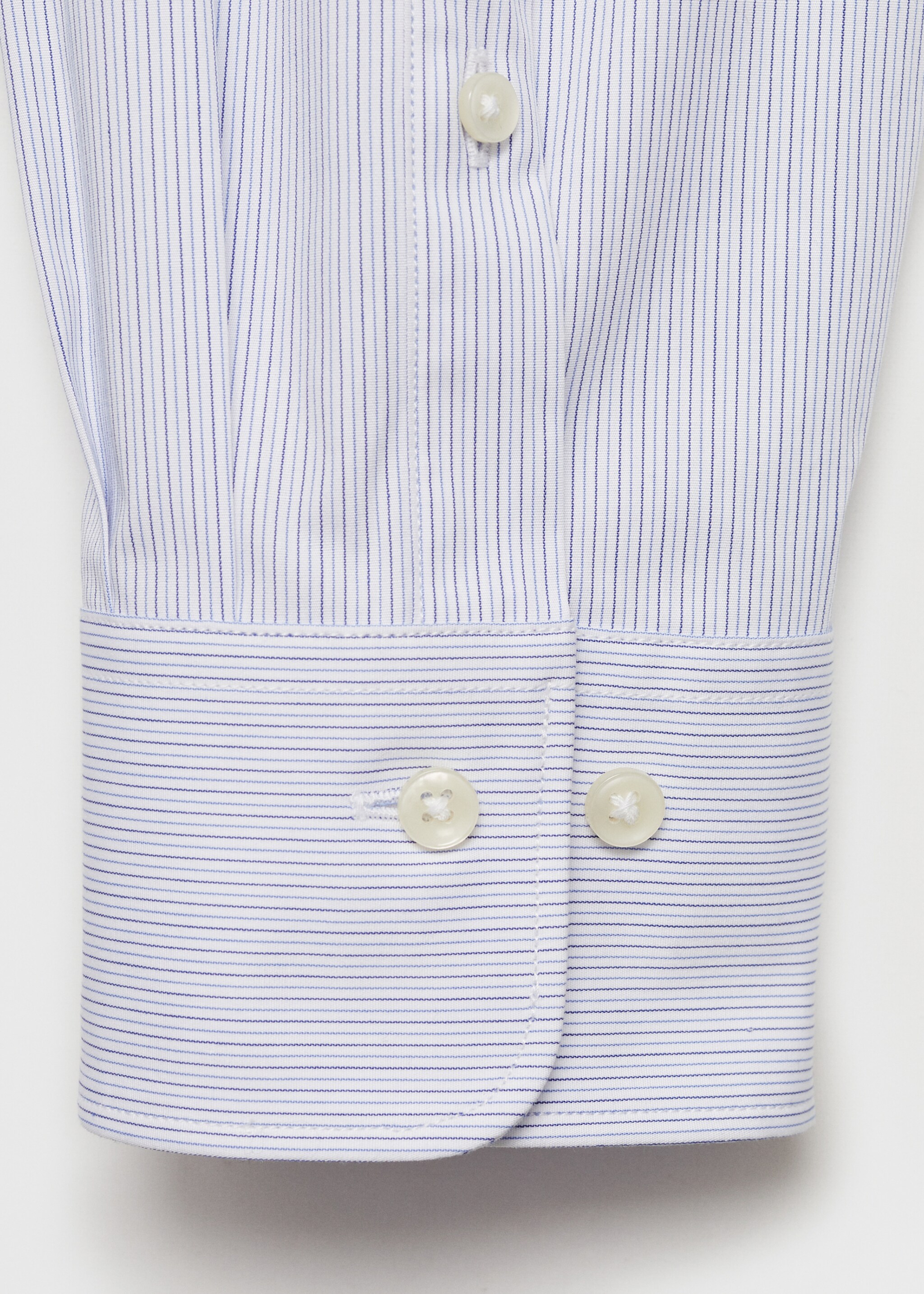 Slim fit fine-striped cotton shirt - Details of the article 0, White. Ref: 77064448-00.