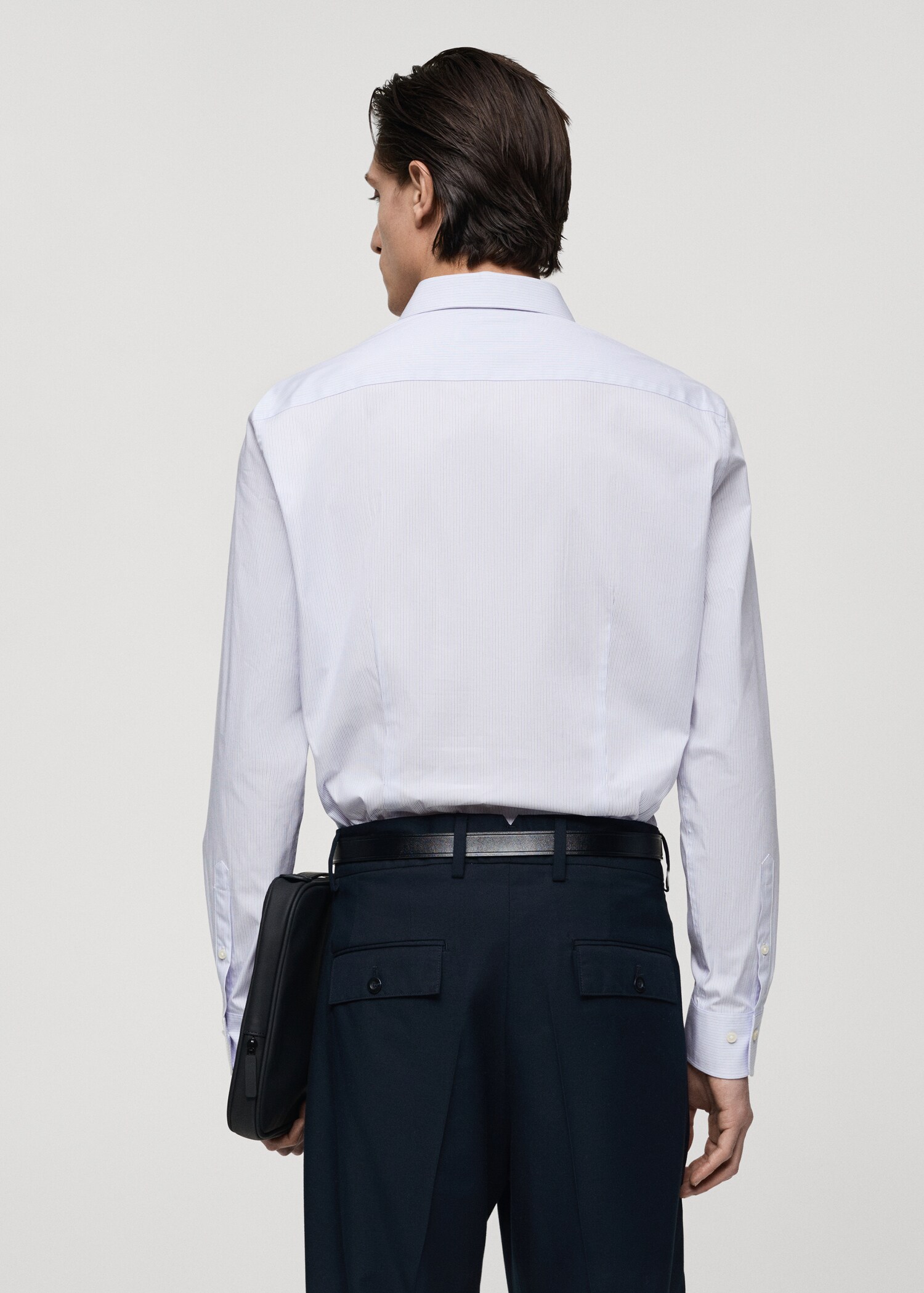 Slim fit fine-striped cotton shirt - Reverse of the article