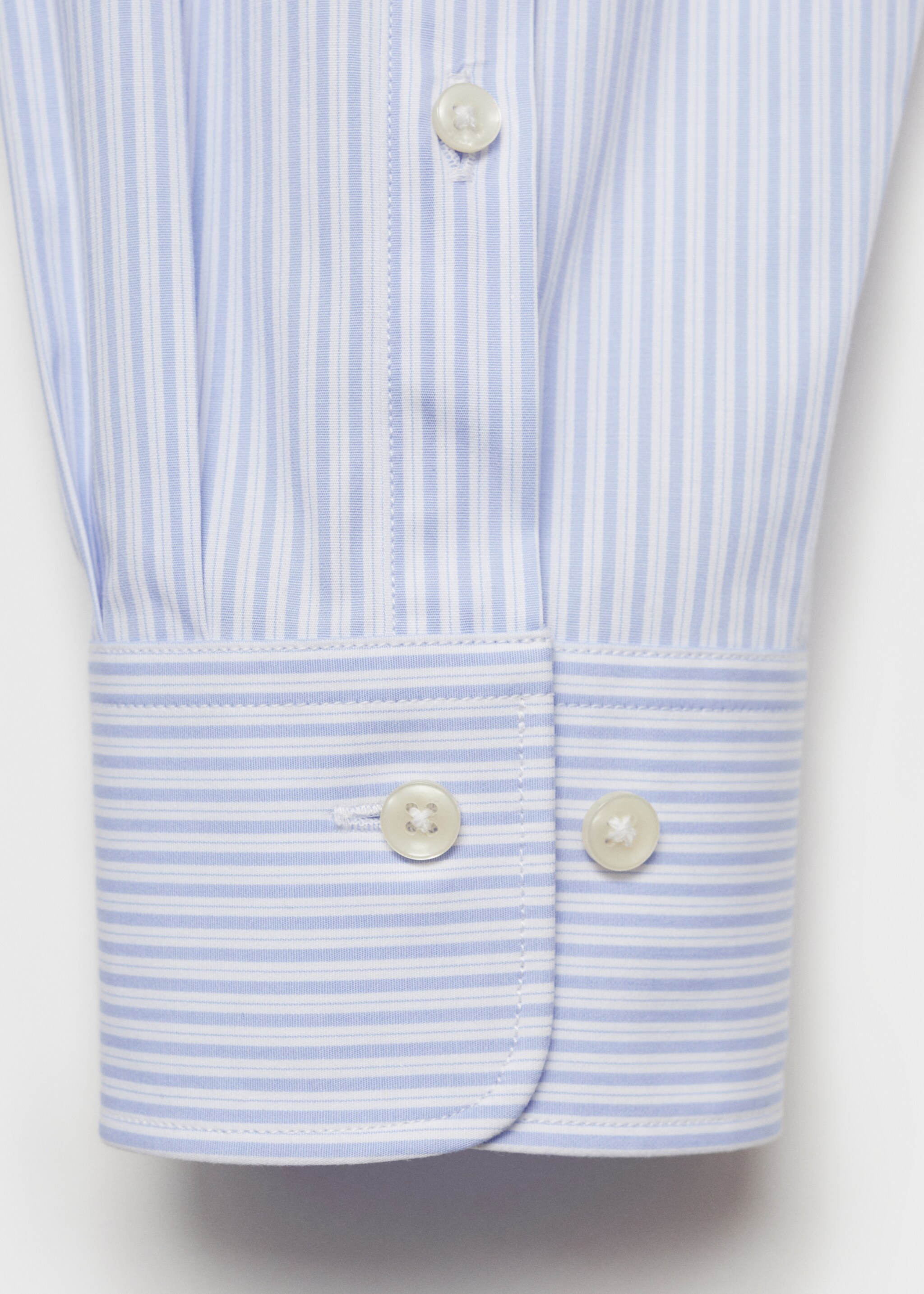 Slim fit fine-striped cotton shirt - Details of the article 0, Sky Blue. Ref: 77064448-00.