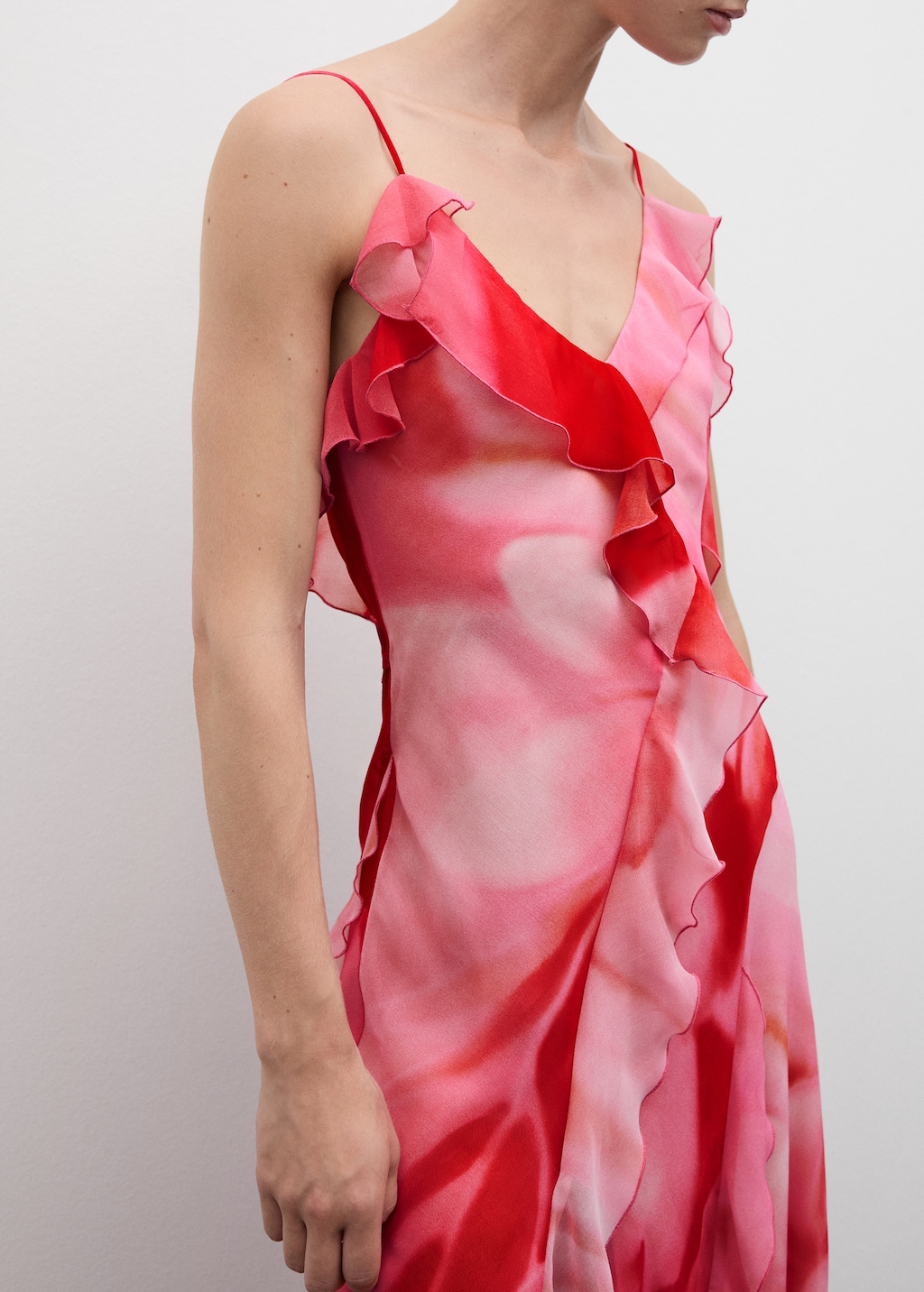 Ruffles slit dress - Women | MANGO OUTLET USA