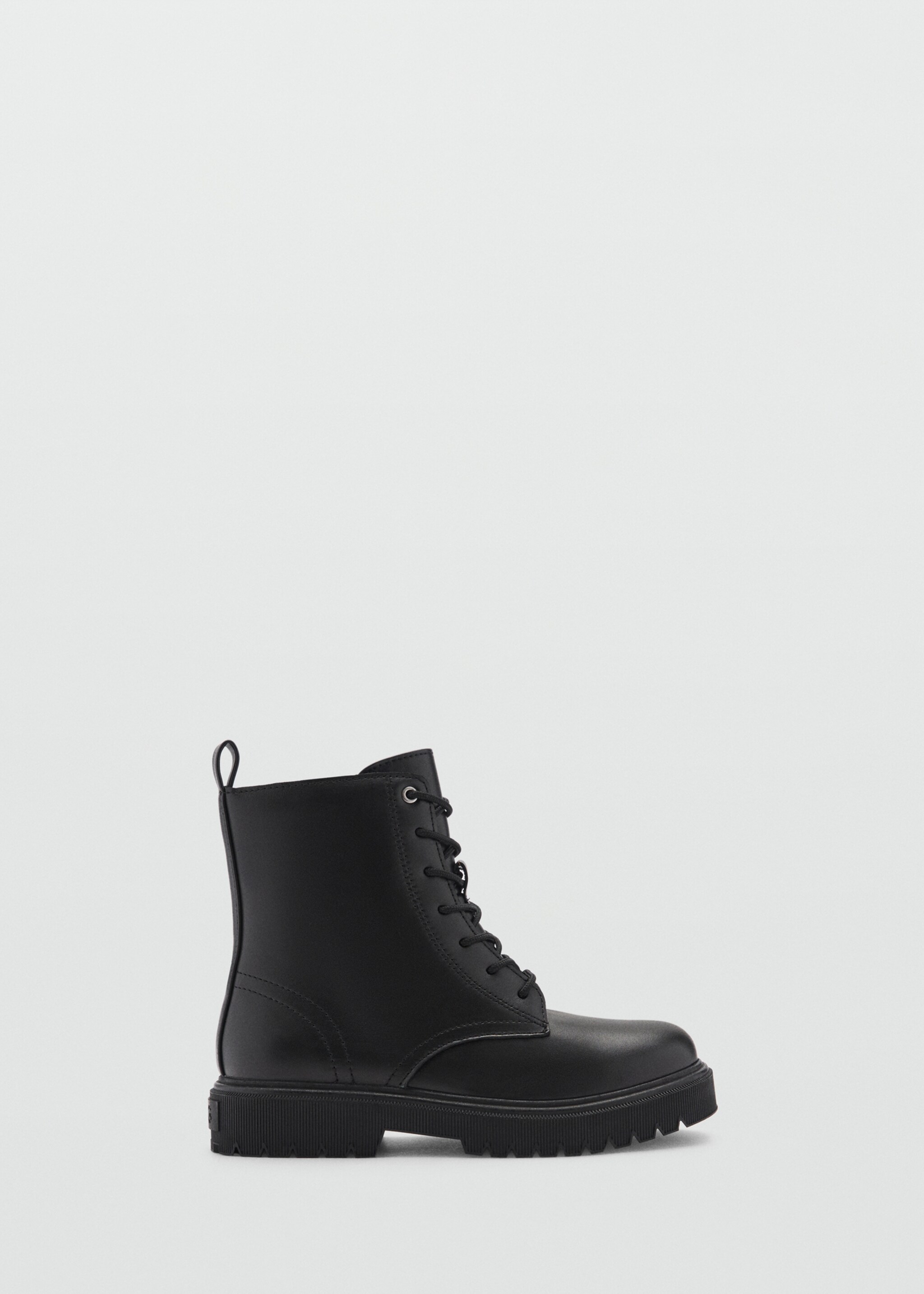 Lederstiefelette mit Schnürsenkeln - Artikel ohne Model, Schwarz. Ref: 77064763-00.