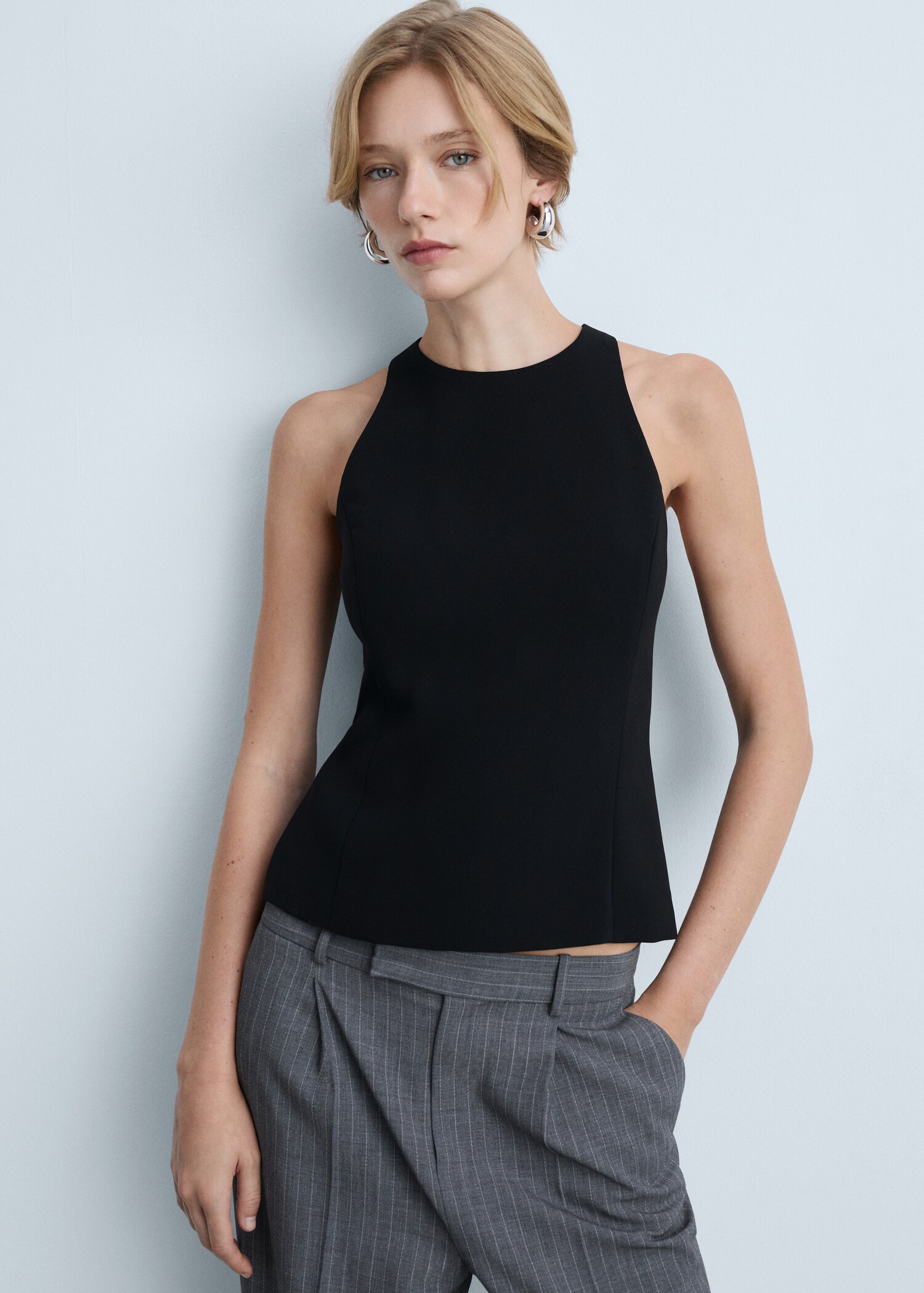 Crop top bretelles larges - Plan moyen