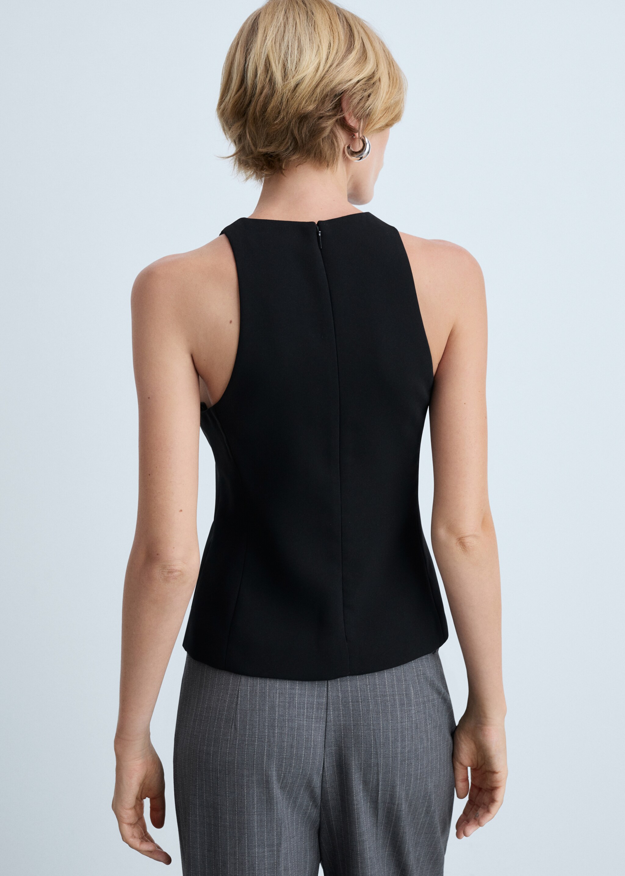 Crop top bretelles larges - Verso de l’article, Noir. Ref: 77064766-00.