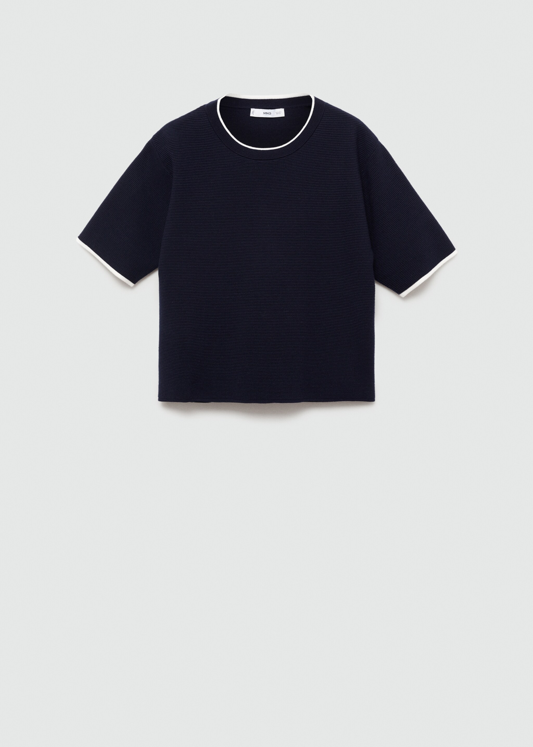 Kurzarm-Pullover mit Kontrastborten - Artikel ohne Model