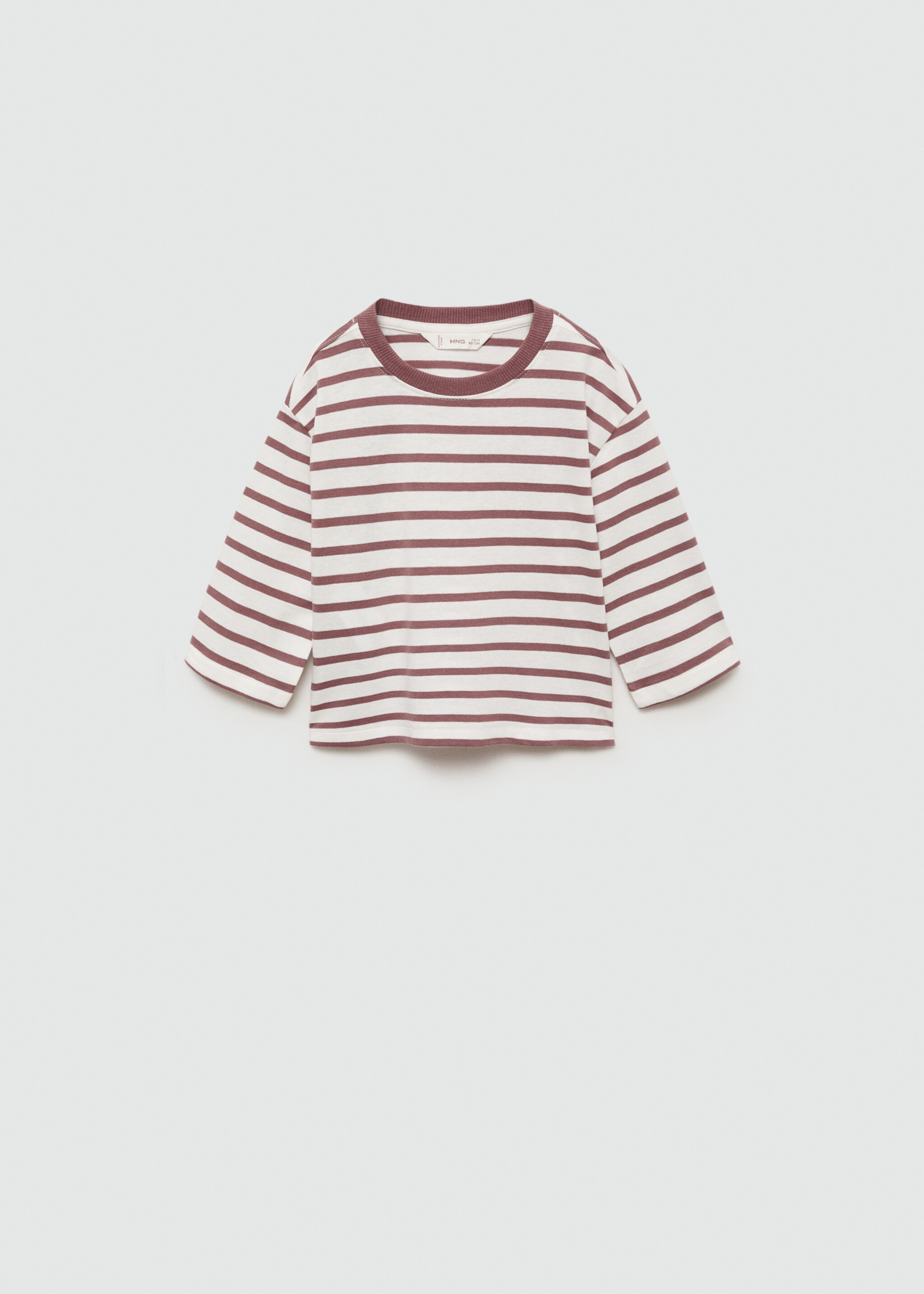 Striped cotton T-shirt - Article without model, Burgundy. Ref: 77064775-00.