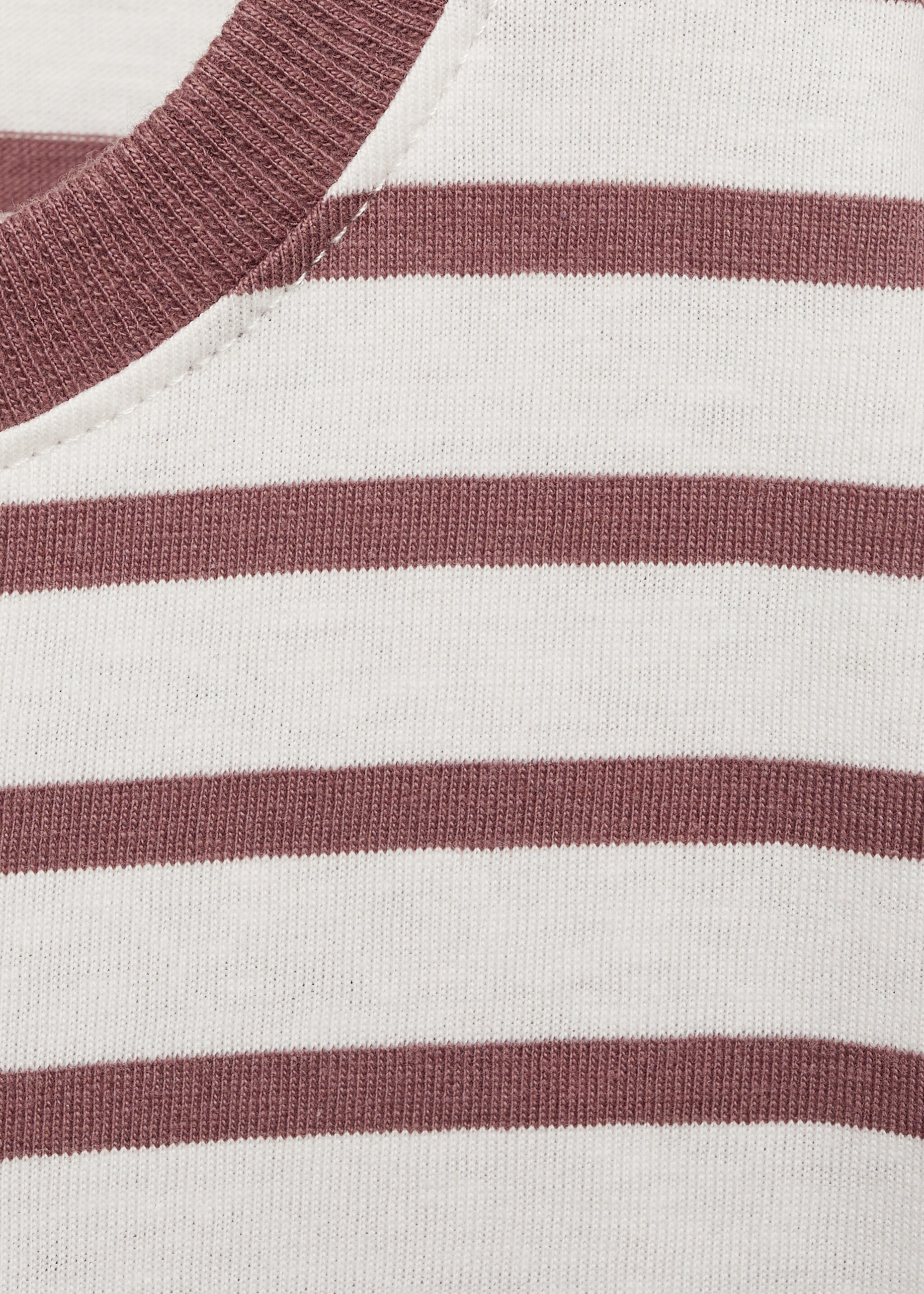 Striped cotton T-shirt - Details of the article 8, Burgundy. Ref: 77064775-00.