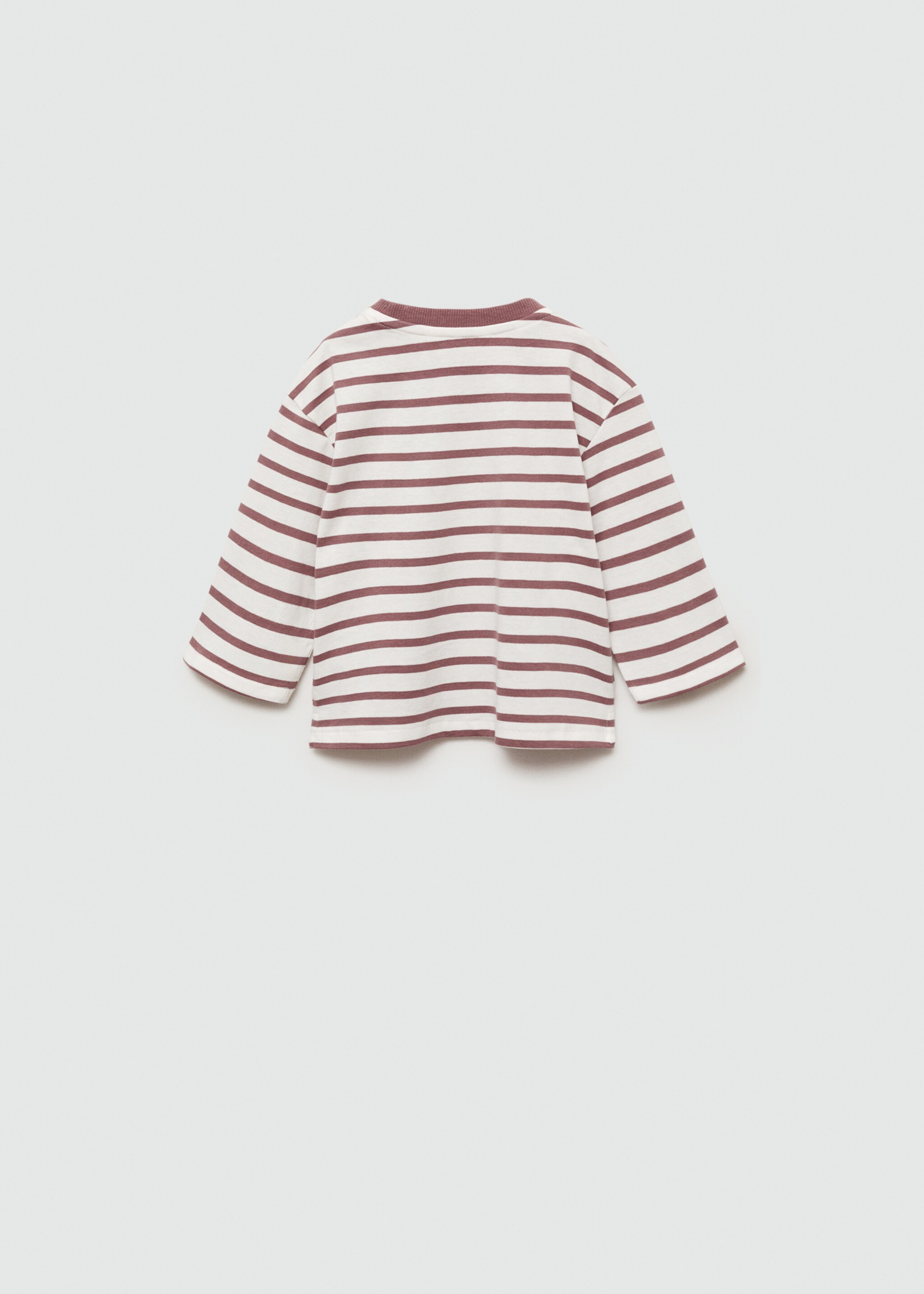 Striped cotton T-shirt - Reverse of the article, Burgundy. Ref: 77064775-00.