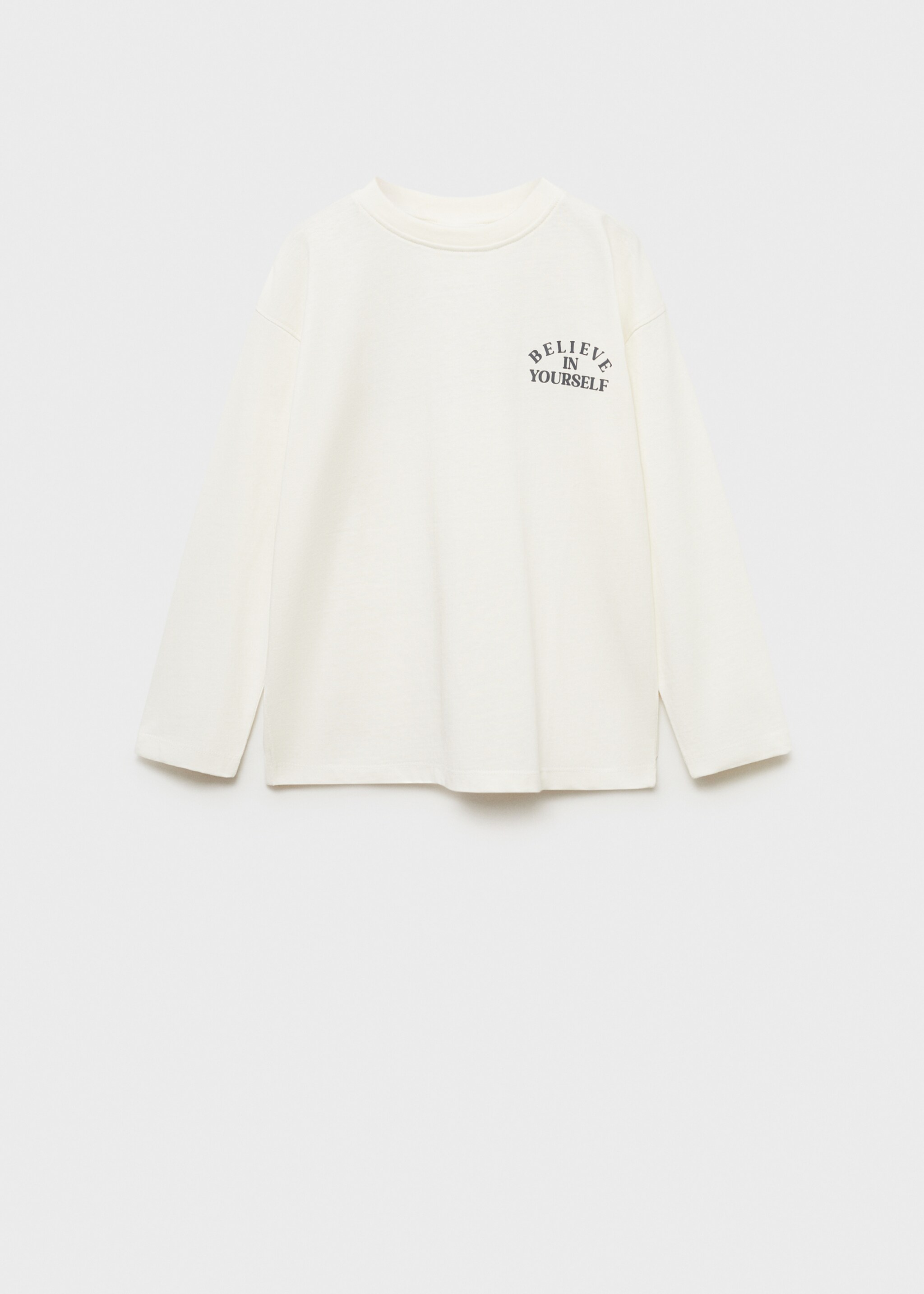 Printed long sleeve t-shirt - Article without model, Off White. Ref: 77064783-00.