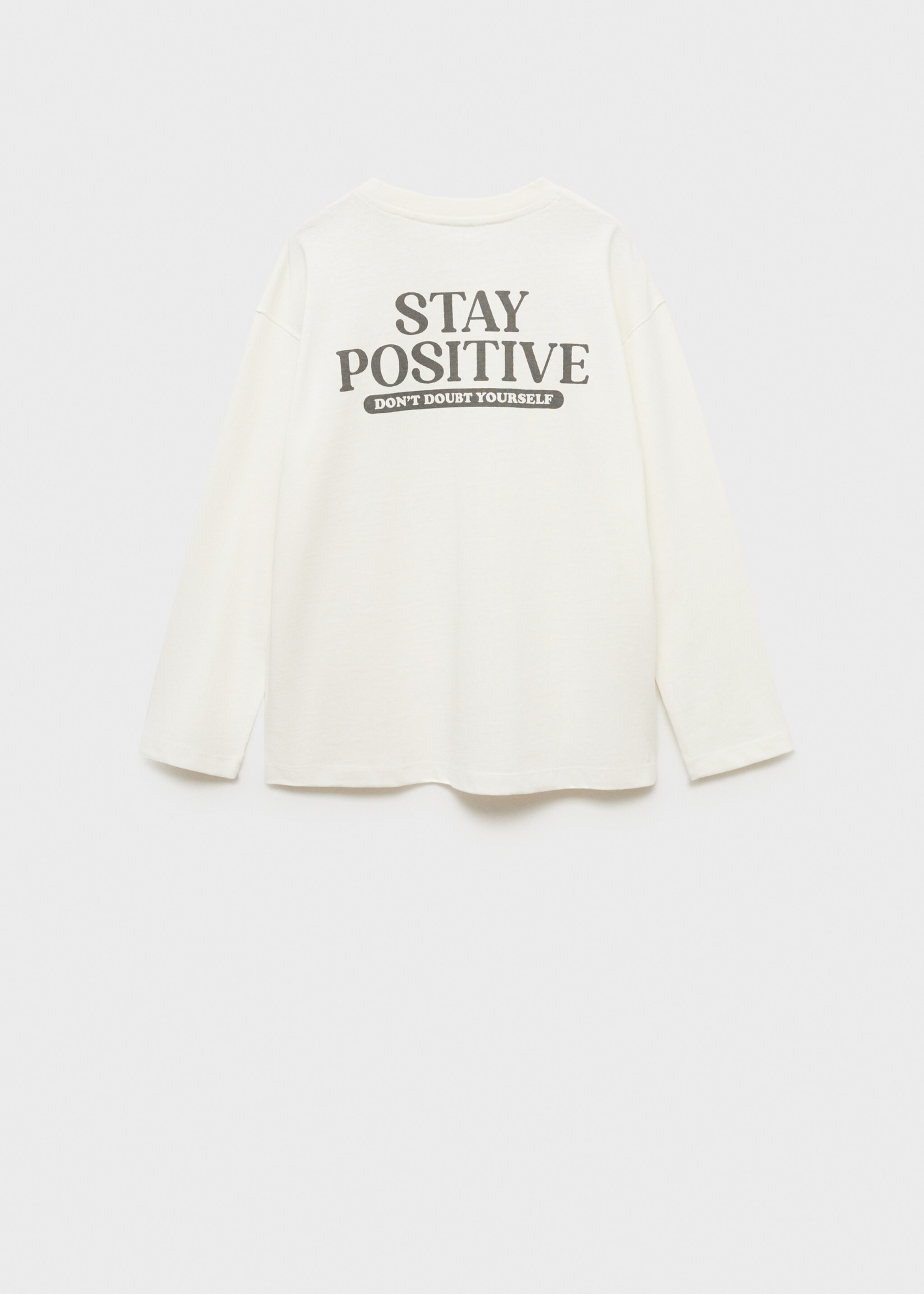 Printed long sleeve t-shirt - Reverse of the article, Off White. Ref: 77064783-00.