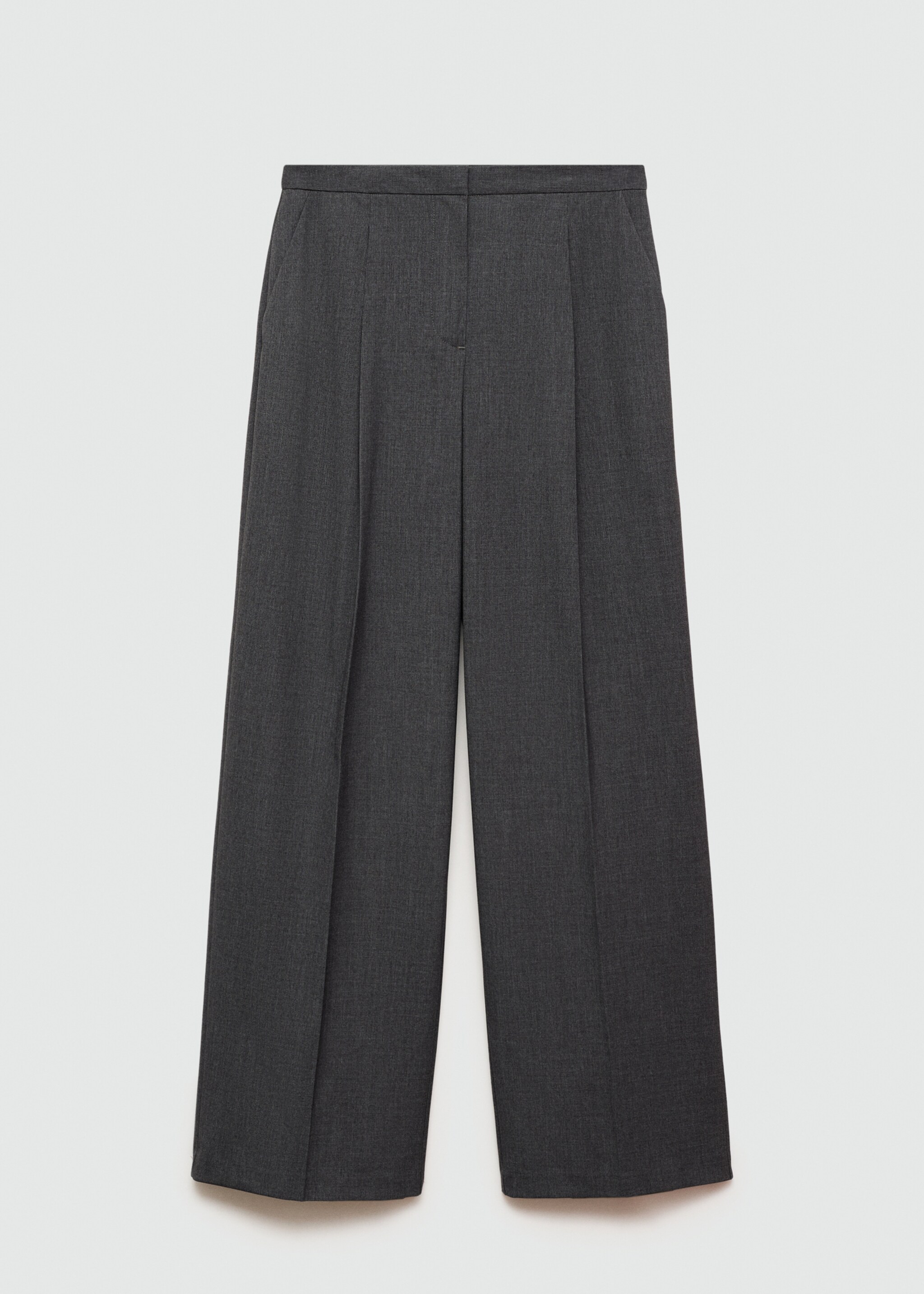 Wideleg pleated trousers - Article without model, Grey. Ref: 77064788-00.