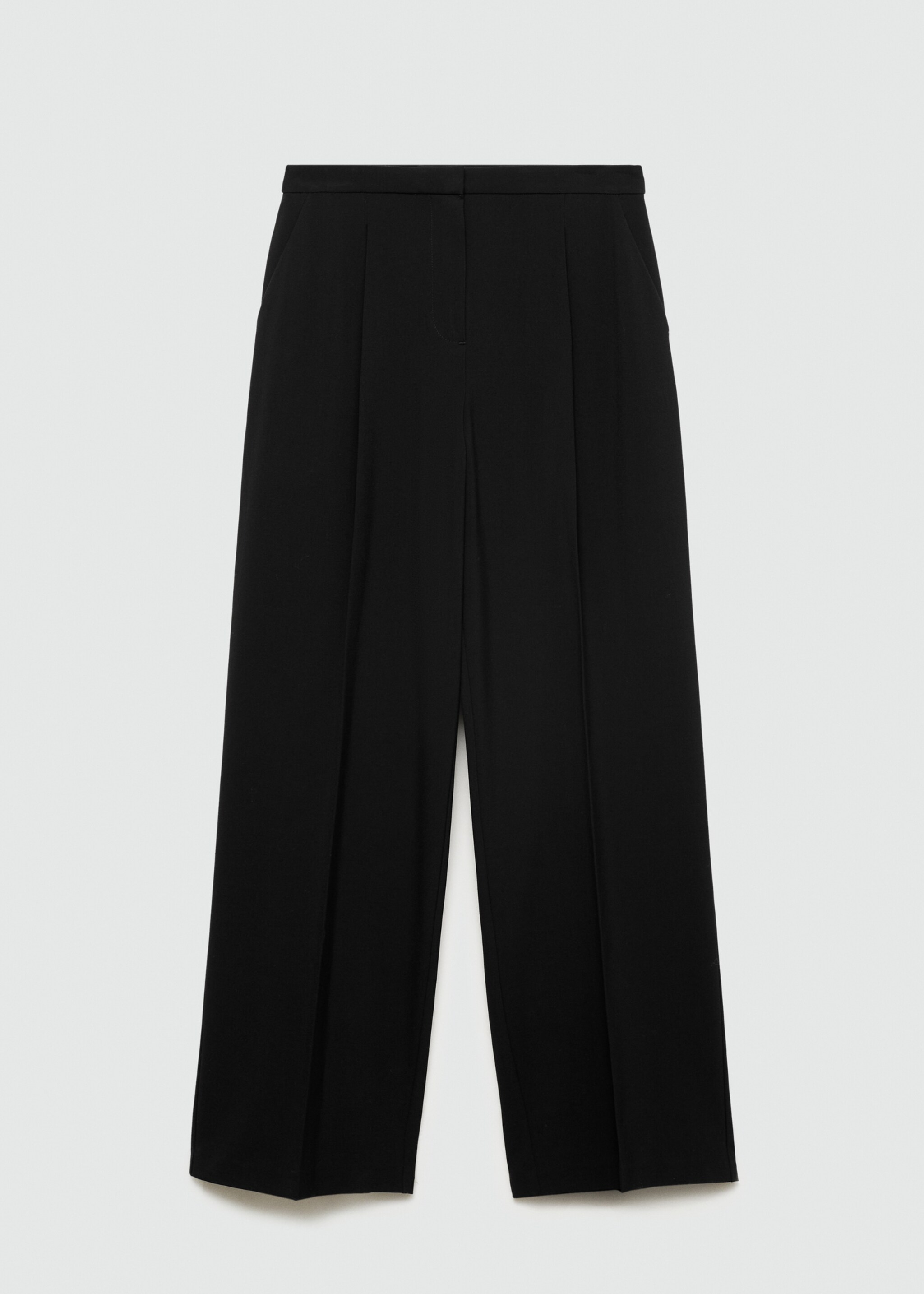 Wideleg pleated trousers - Article without model, Black. Ref: 77064788-00.