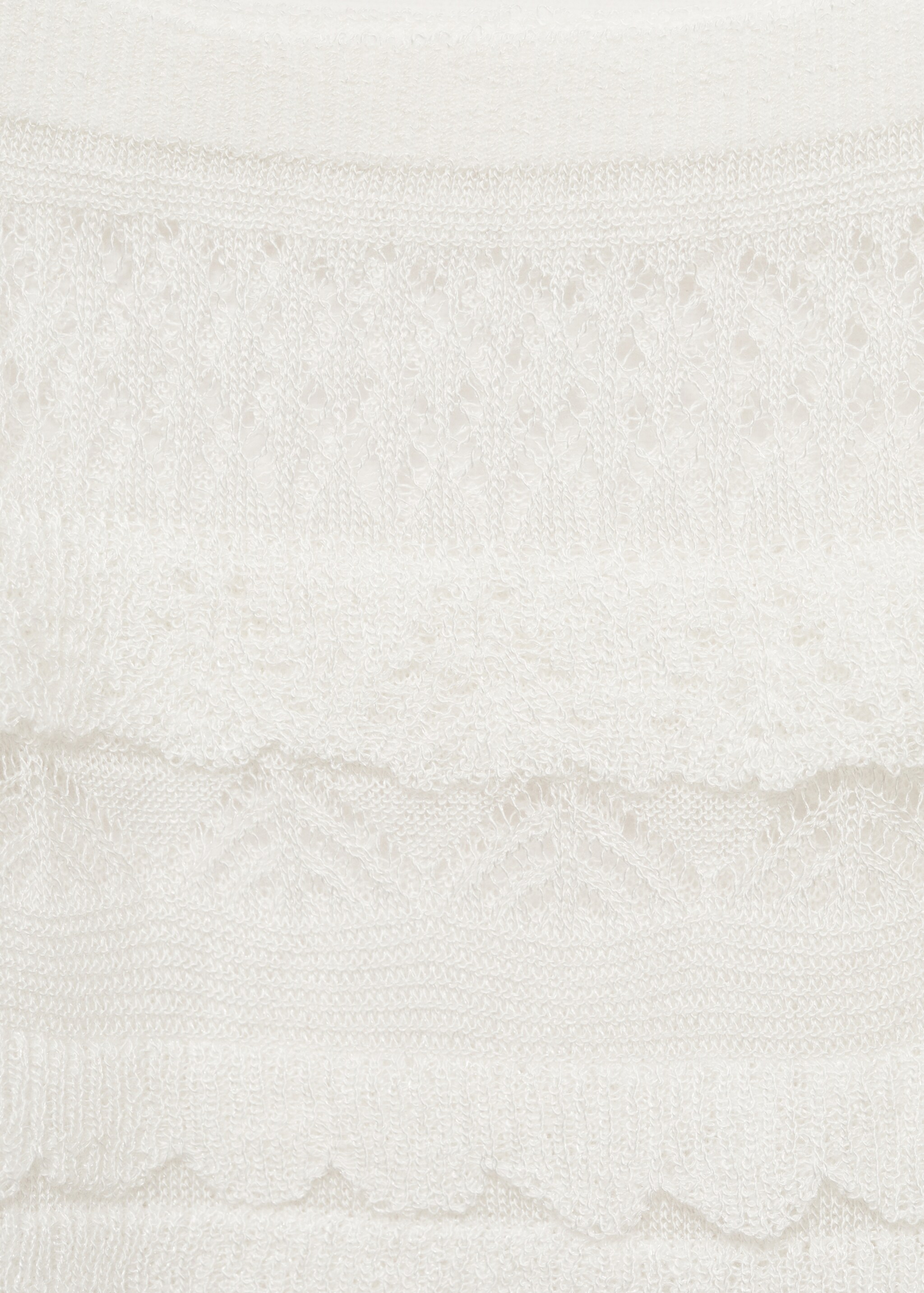 Openwork knit top - Details of the article 0, Ecru. Ref: 77064791-00.