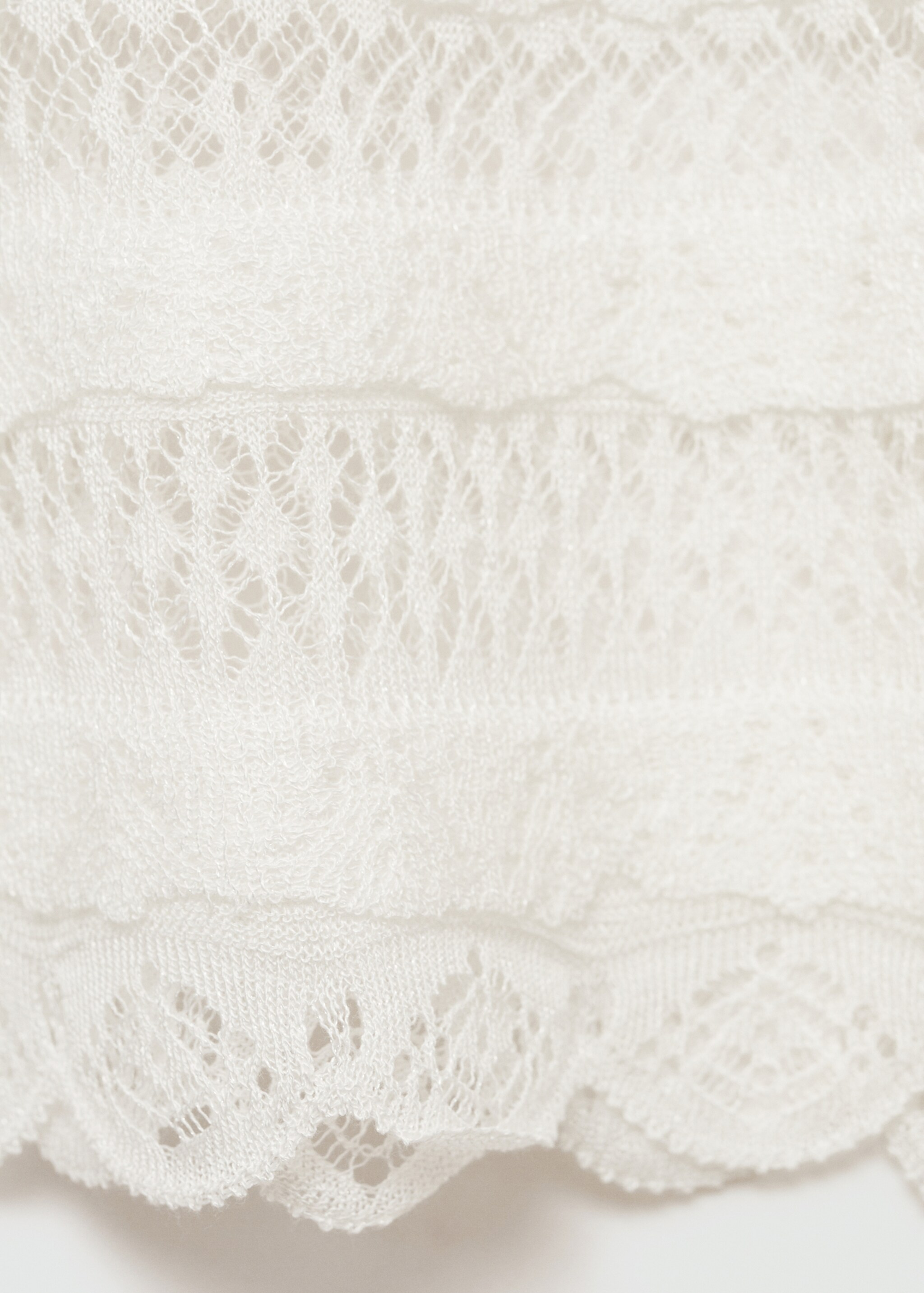 Openwork knit top - Details of the article 8, Ecru. Ref: 77064791-00.