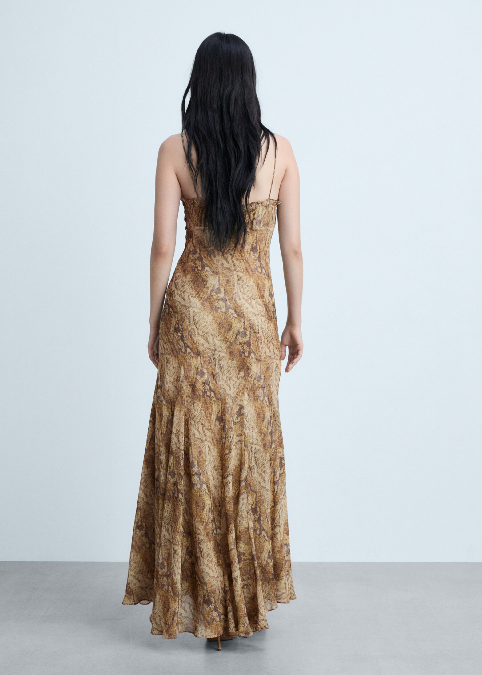 Robe gaze imprimé animal - Verso de l’article, Marron. Ref: 77064796-00.