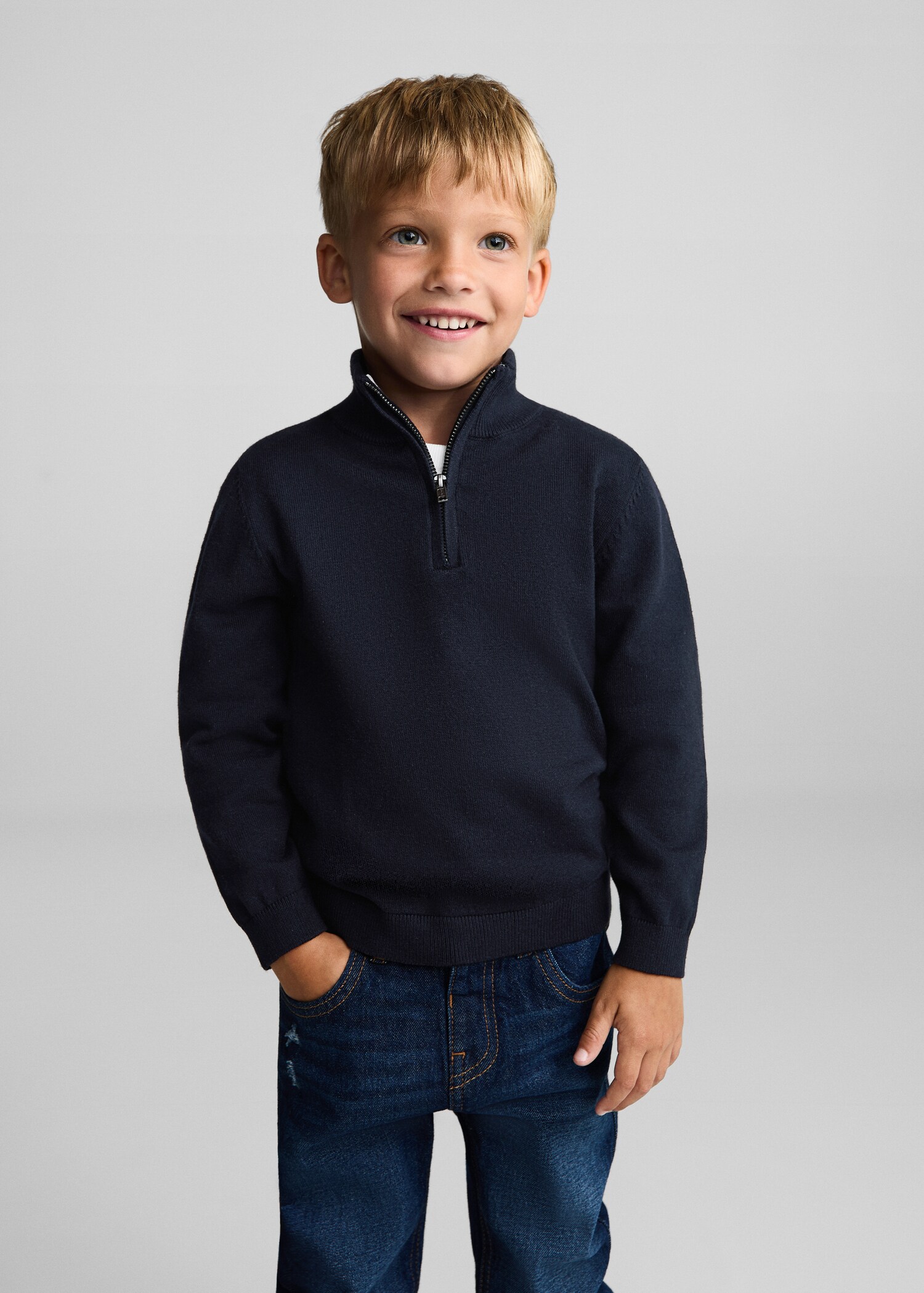 Pullover mit Zip-Kragen - Mittlere Ansicht