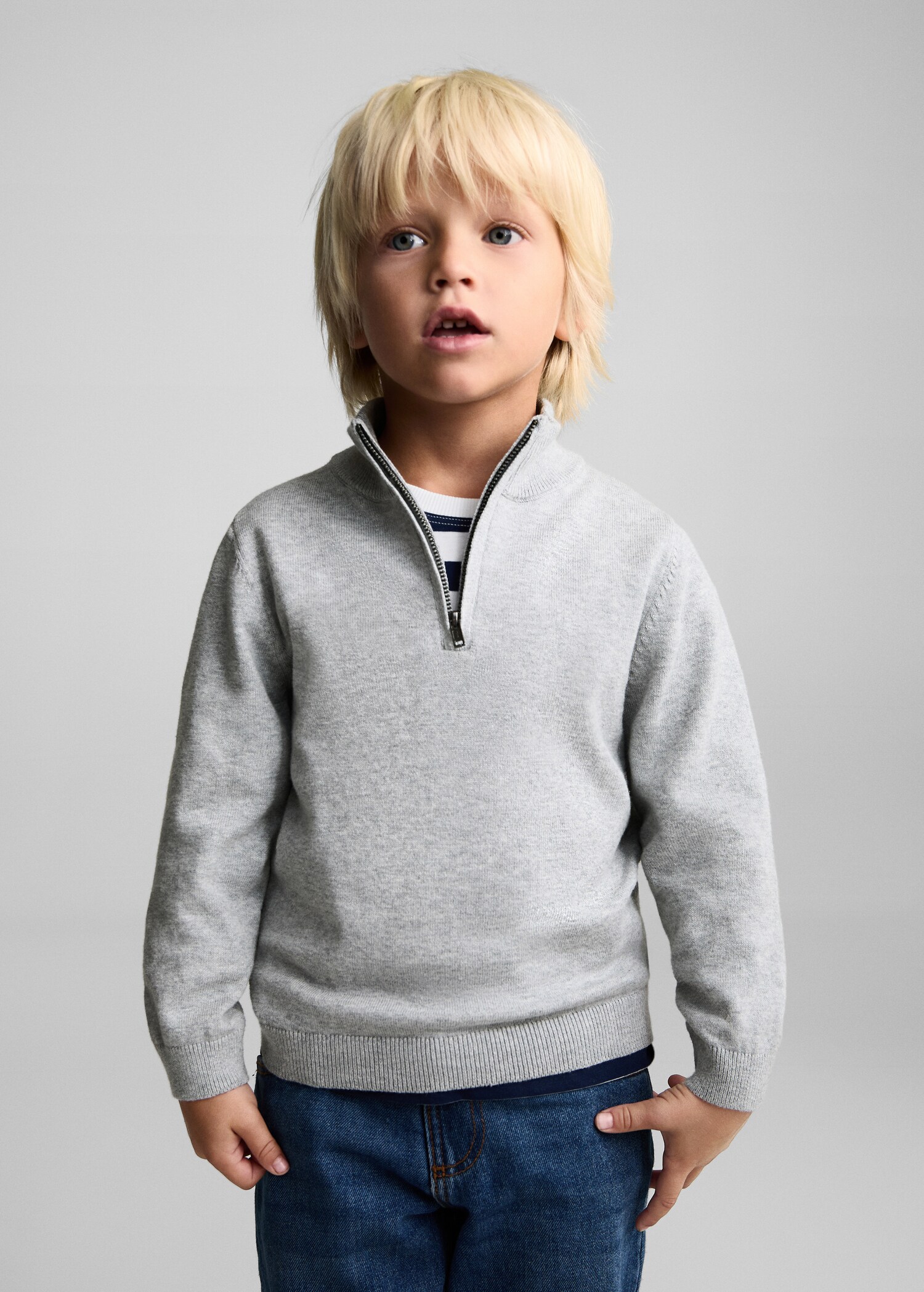 Pullover mit Zip-Kragen - Mittlere Ansicht