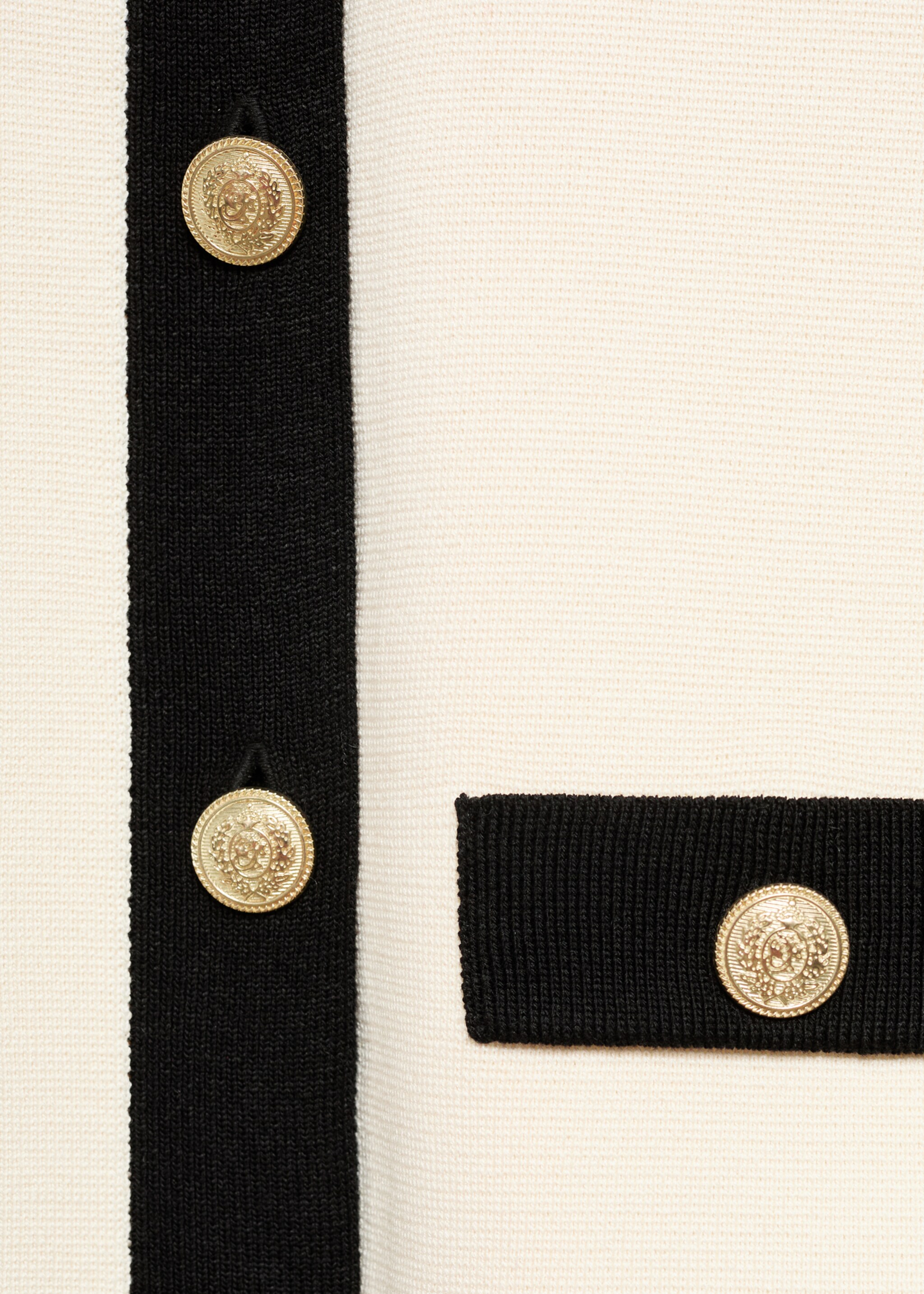 Knitted jacket pia - Details of the article 8, Ecru. Ref: 77065153-00.