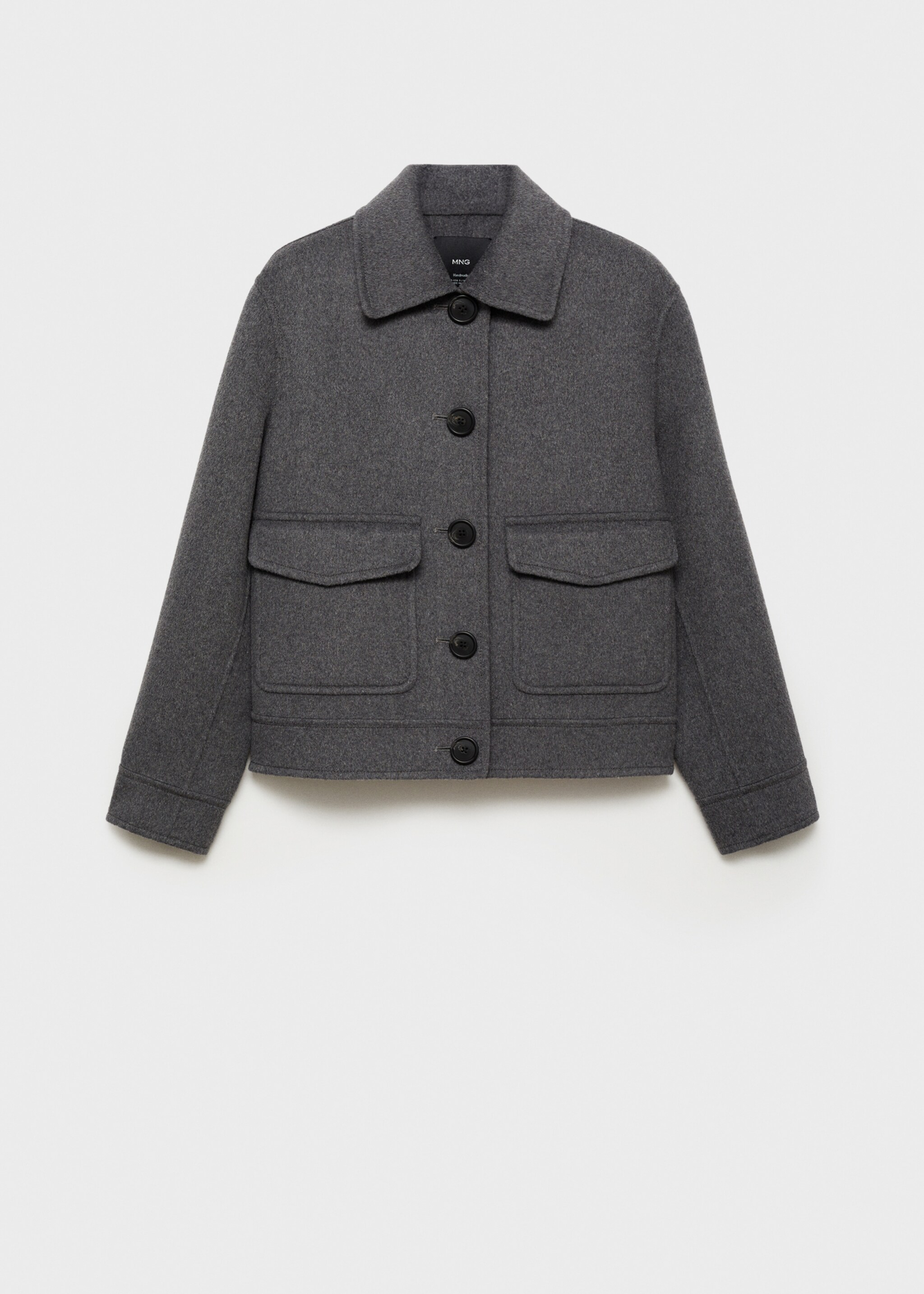 Wool jacket with pockets - Article without model, Grey. Ref: 77065633-00.