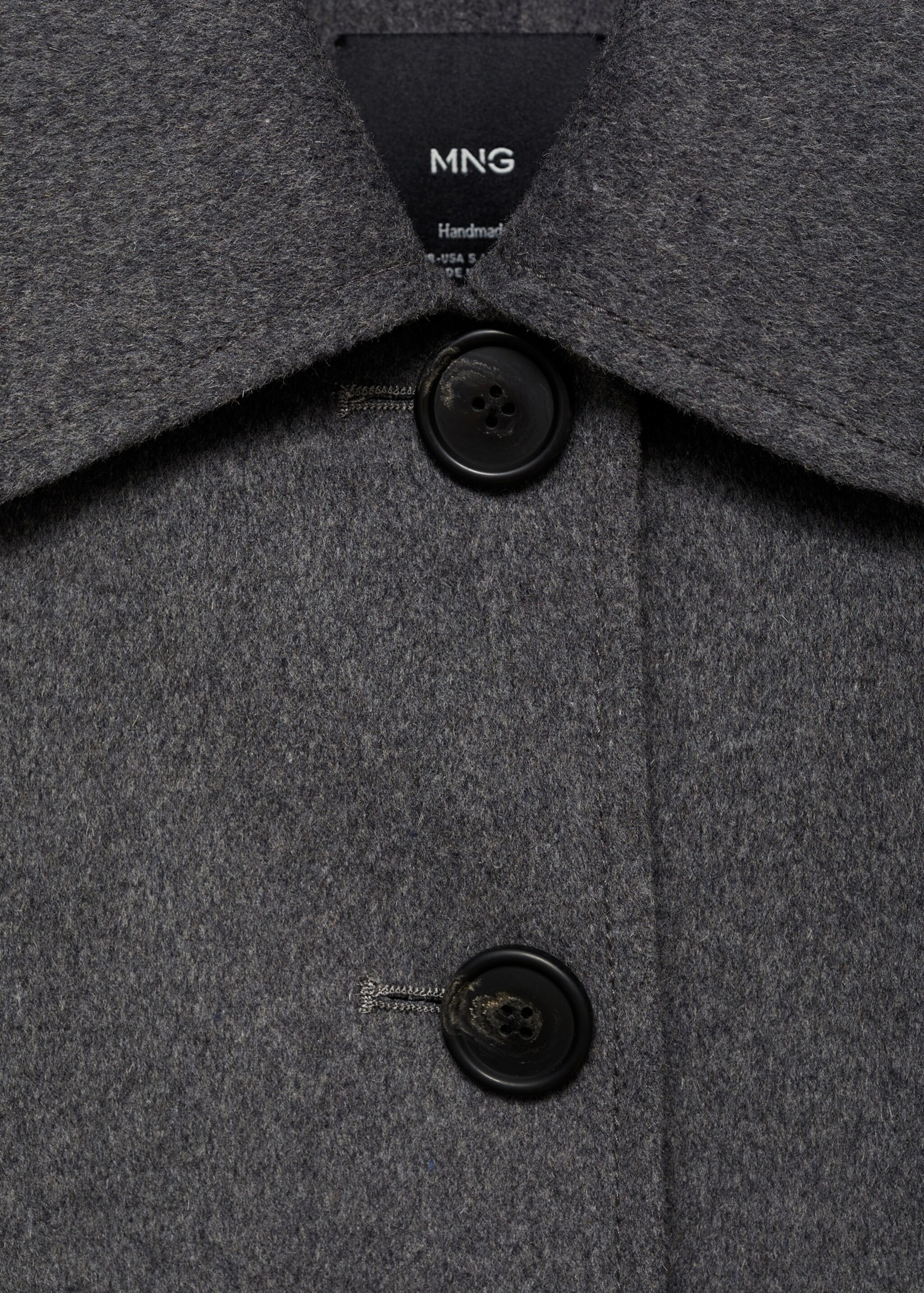 Wool jacket with pockets - Details of the article 8, Grey. Ref: 77065633-00.