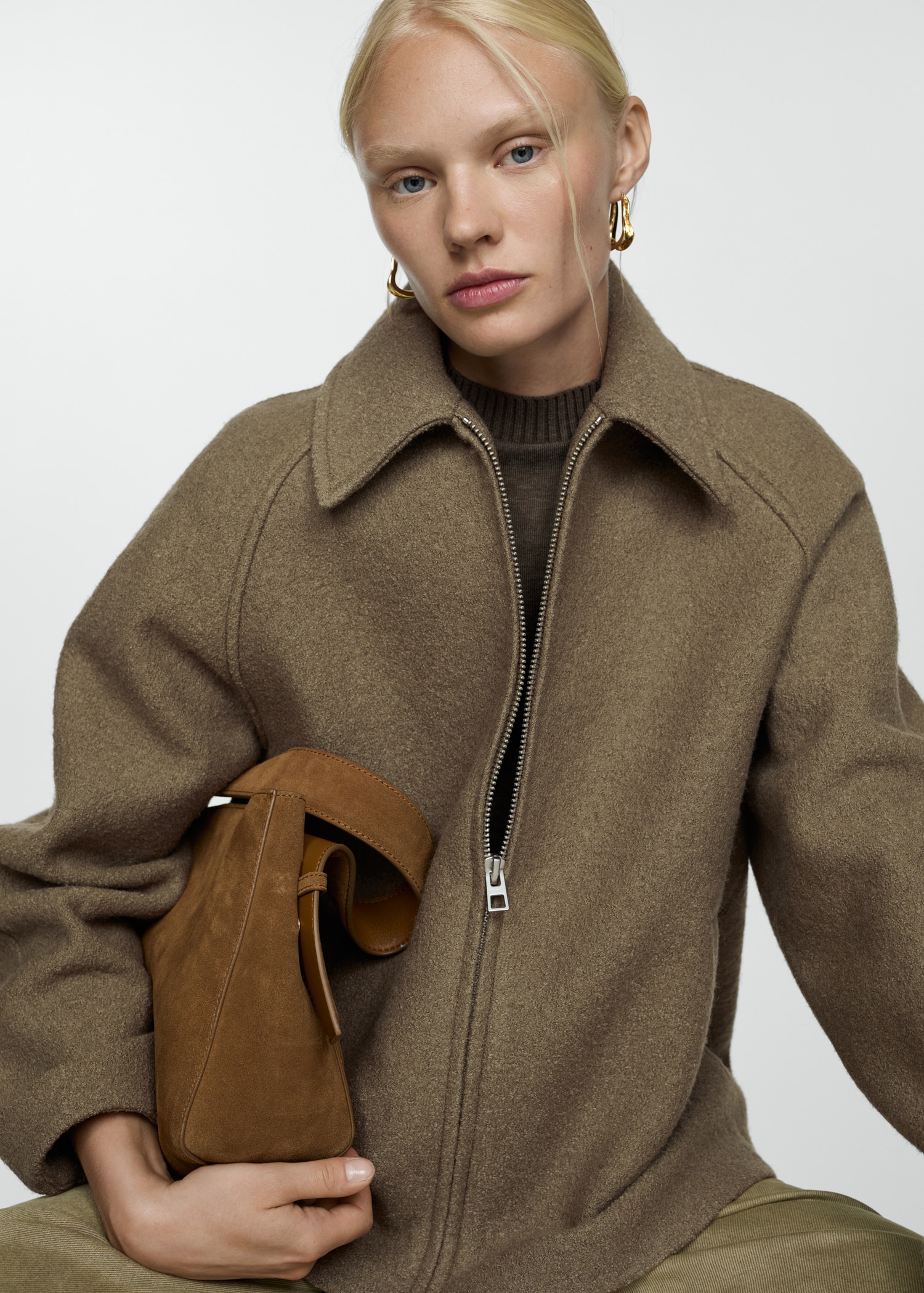 Wool jacket with pockets - Medium plane