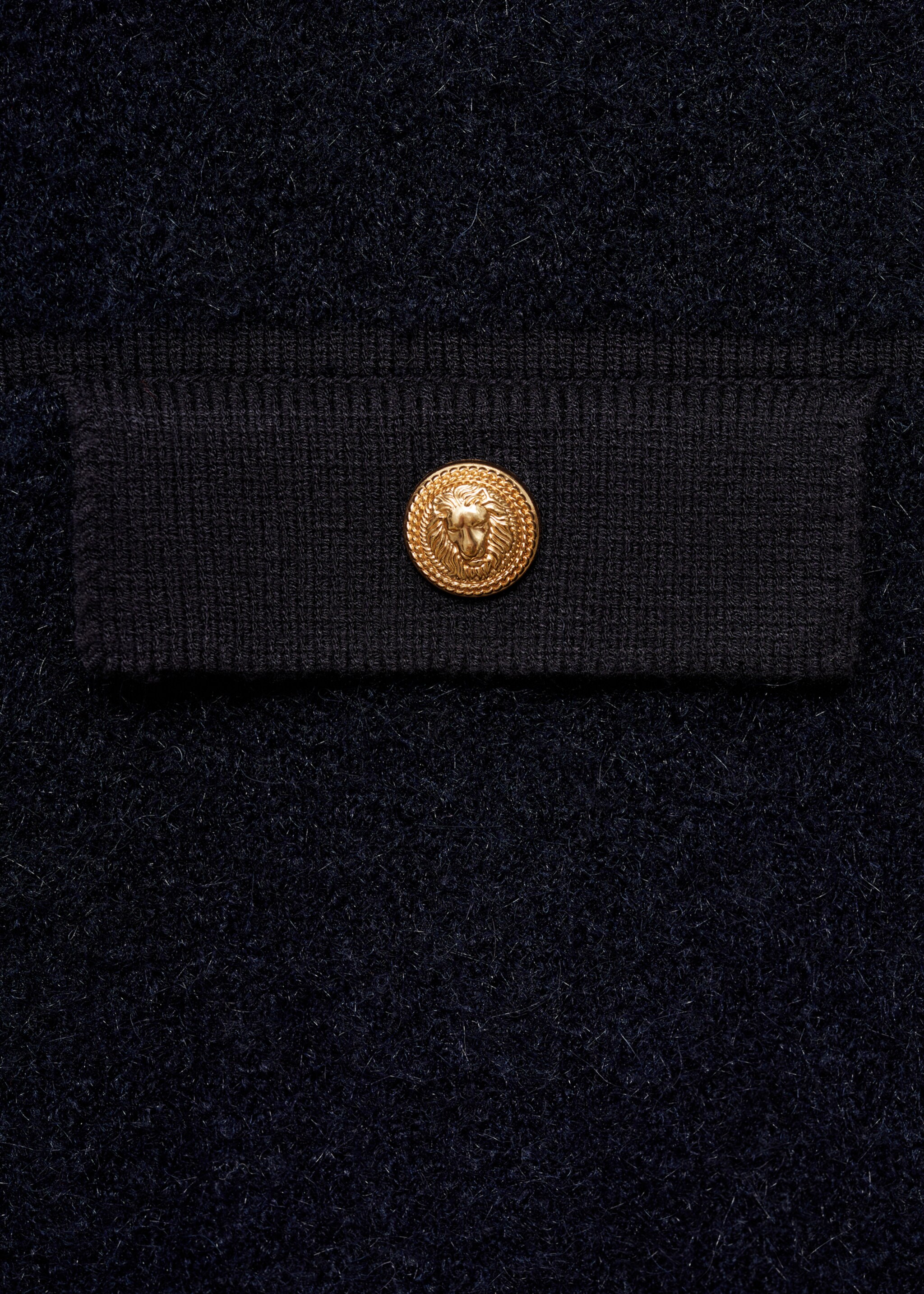 Knitted buttoned jacket - Details of the article 0, Dark Navy. Ref: 77065641-00.