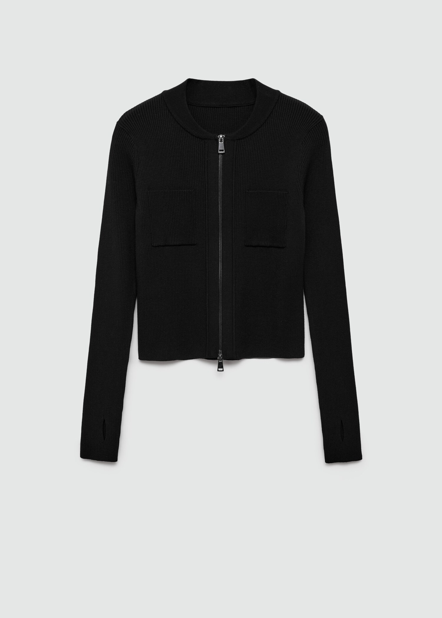 Fine-knit zip-up jacket - Article without model
