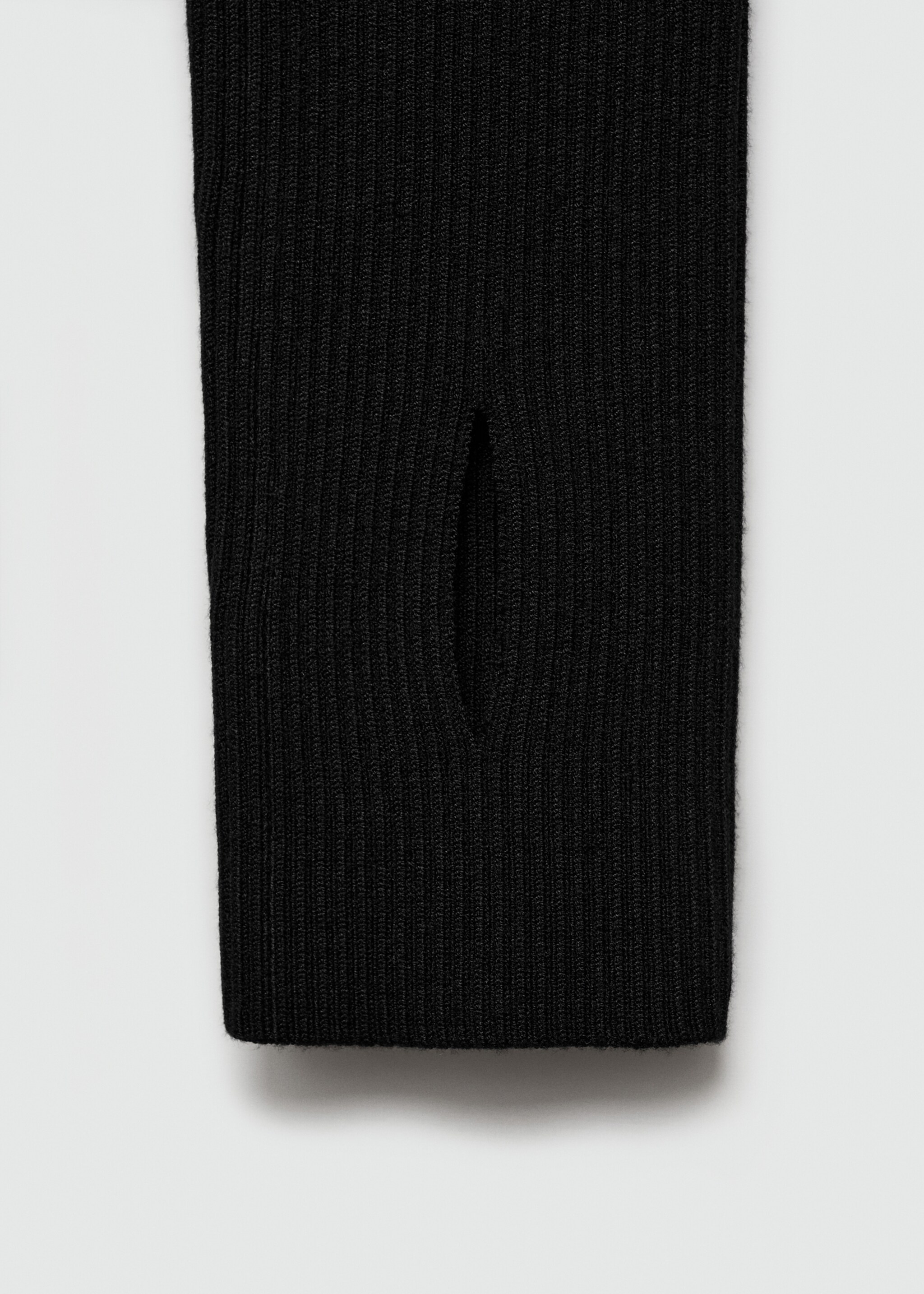 Fine-knit zip-up jacket - Details of the article 8, Black. Ref: 77065642-00.