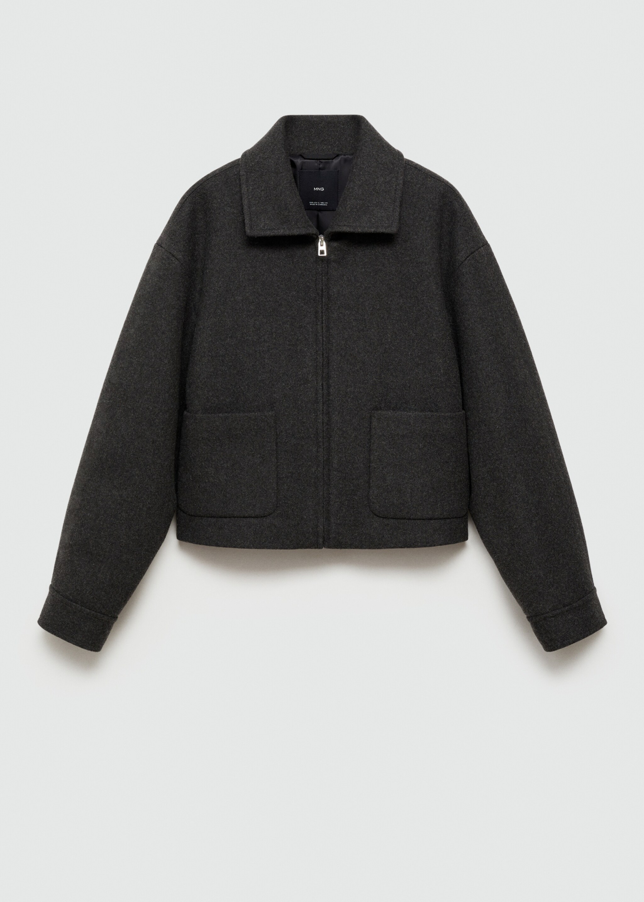 Crop-Jacke mit Taschen - Artikel ohne Model, Grau. Ref: 77065648-00.