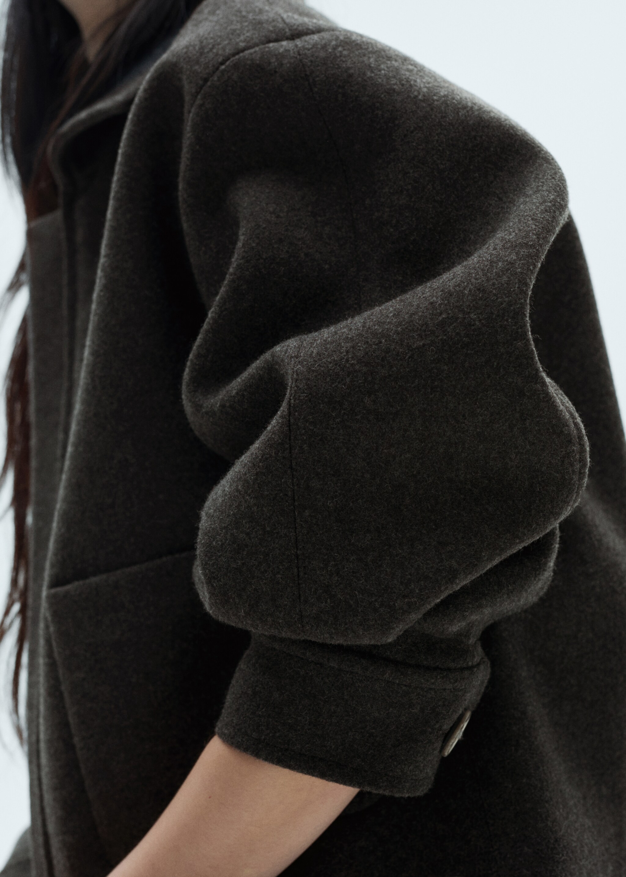 Crop-Jacke mit Taschen - Detail des Artikels 6, Grau. Ref: 77065648-00.