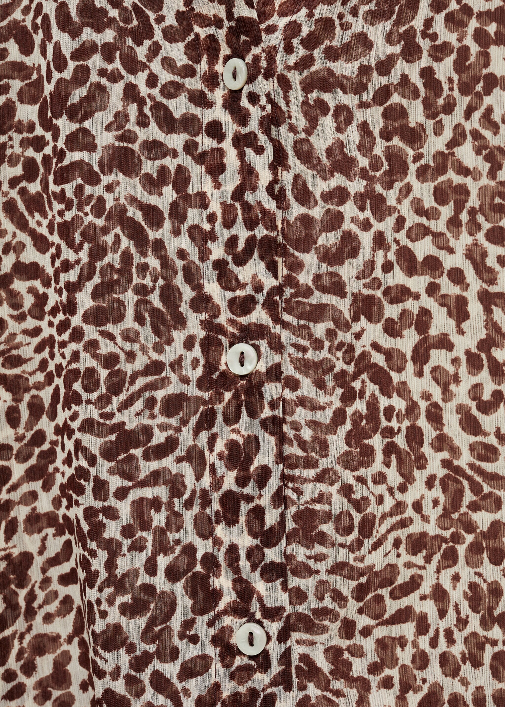 Leopardmönstrad vid skjorta - Detaljer om artikeln 0, Brun. Ref: 77065651-00.