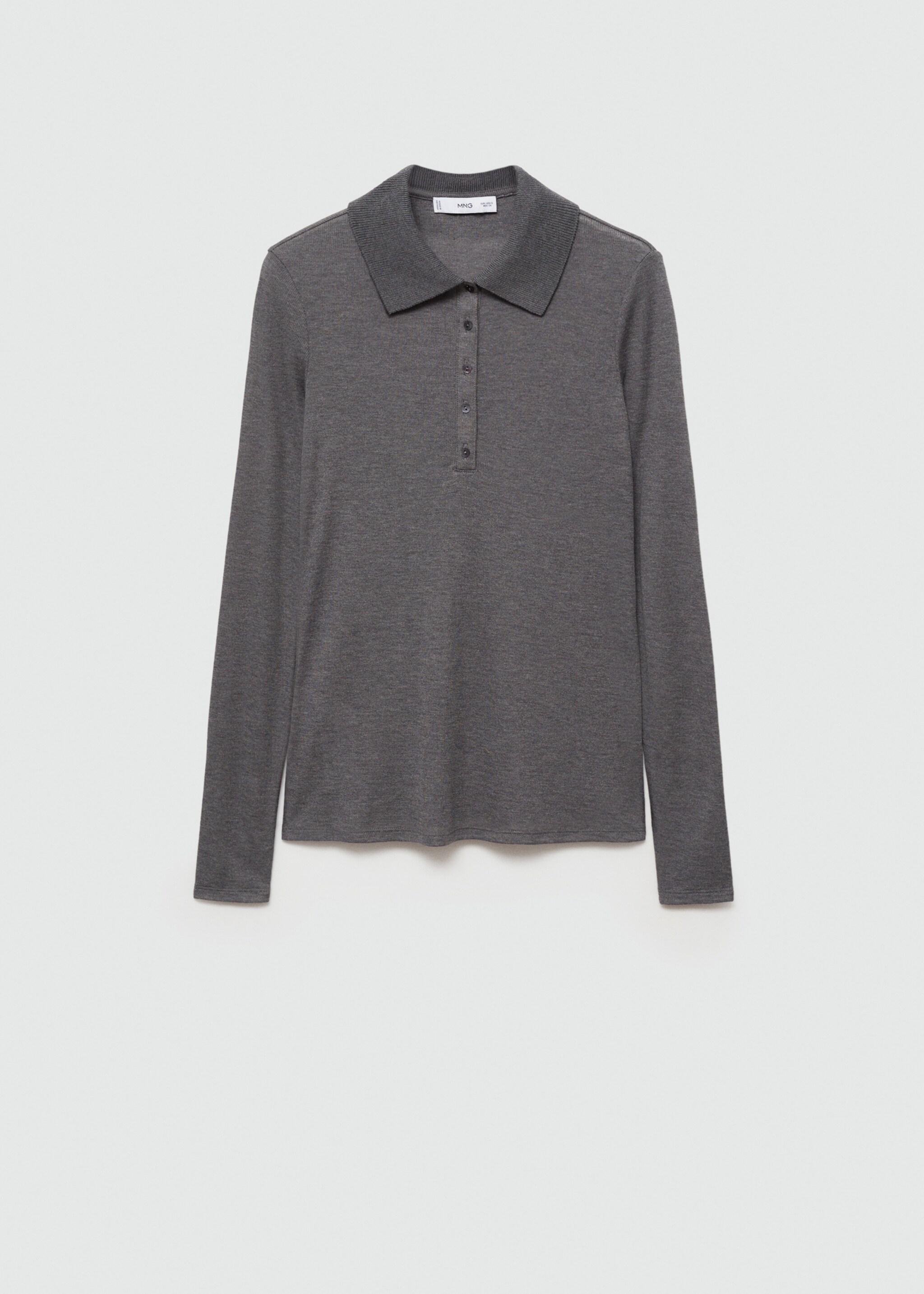 Button-down collar polo shirt - Article without model, Grey. Ref: 77065653-00.