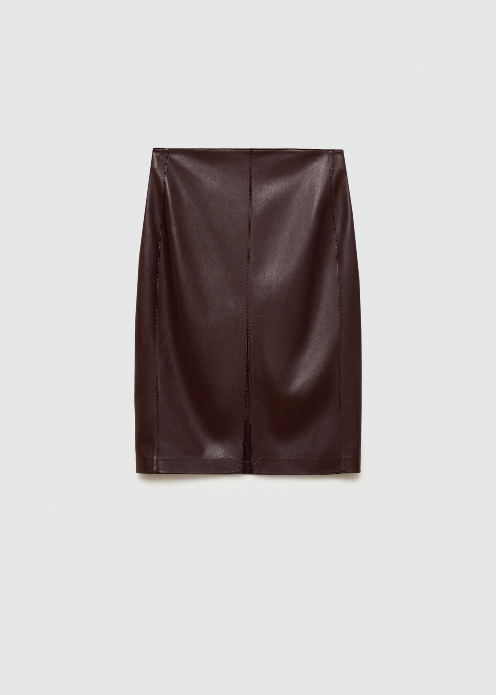 Leather-effect pencil skirt - Article without model, Wine. Ref: 77065654-00.