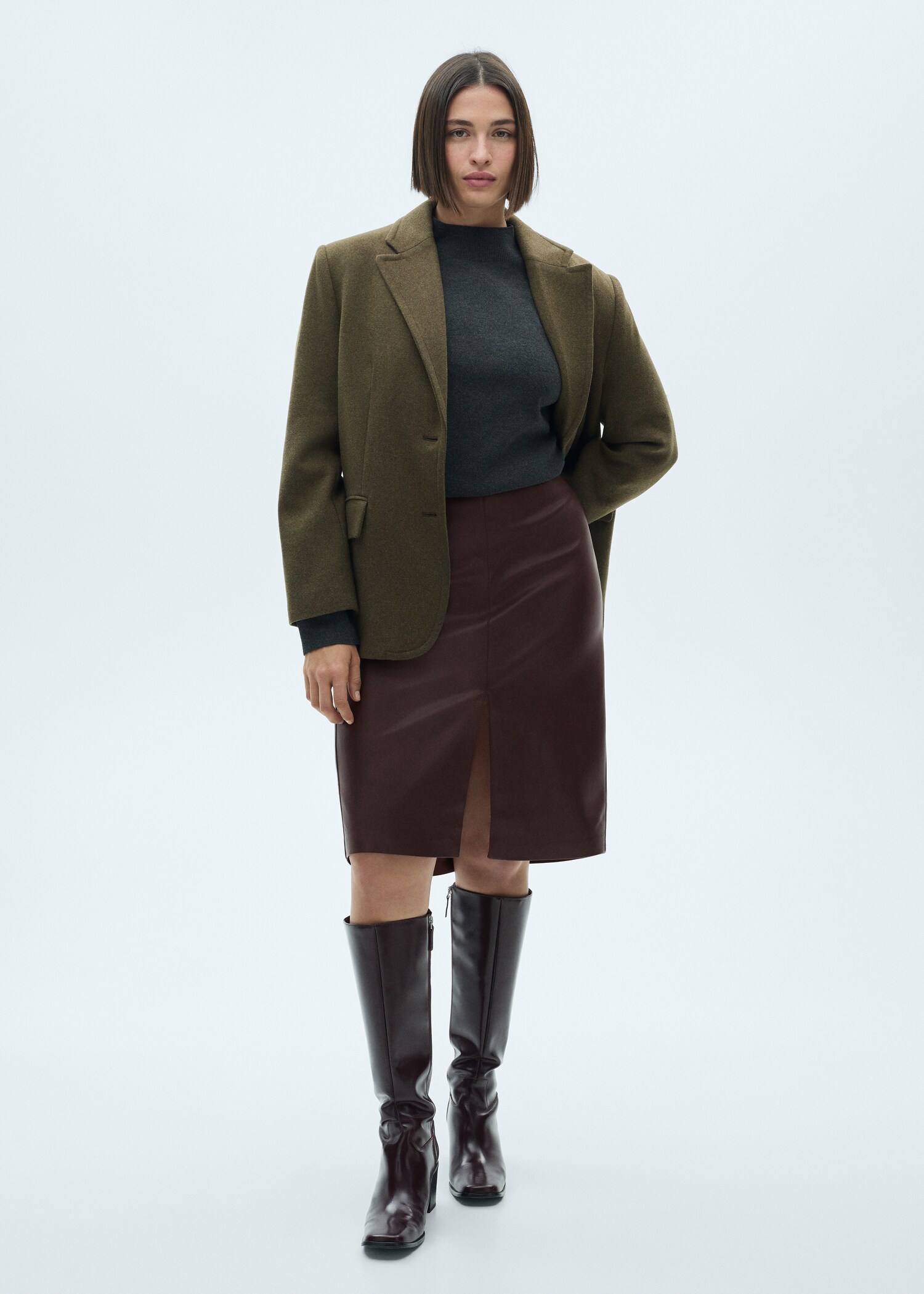 Leather-effect pencil skirt - Details of the article 3